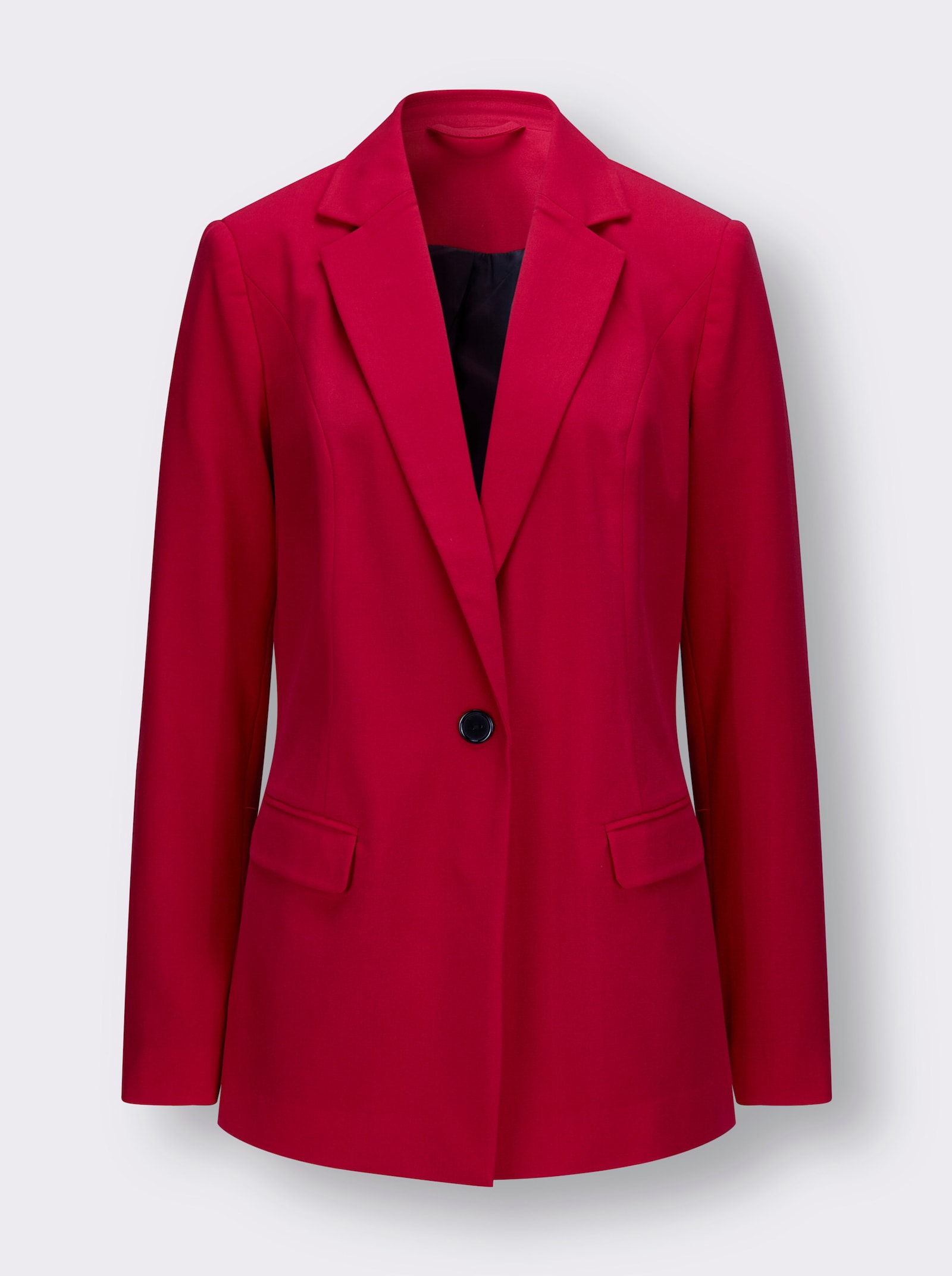 Blazer mit kontrastfarbigem Futter - rot