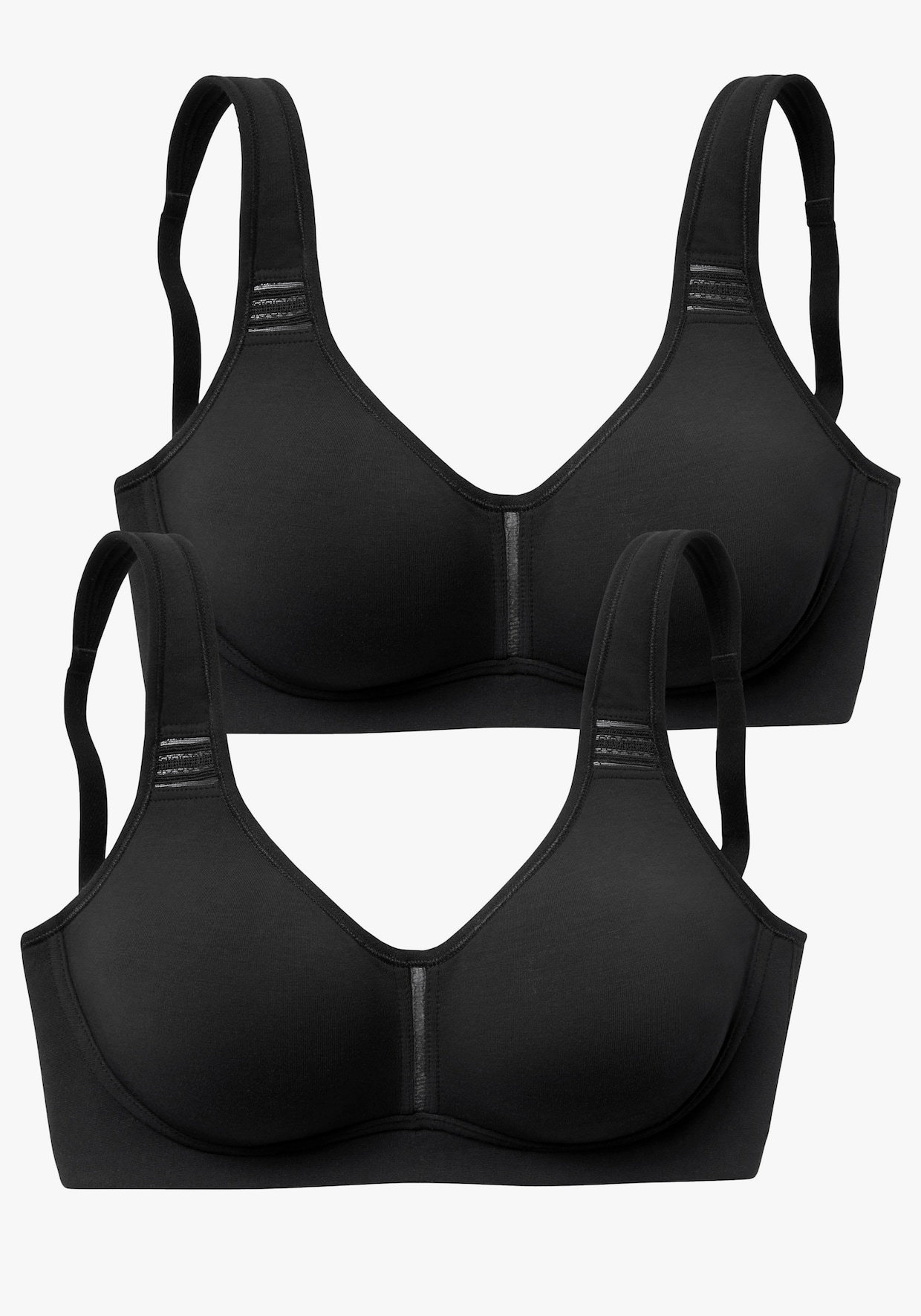 petite fleur T-Shirt-BH - 2x schwarz