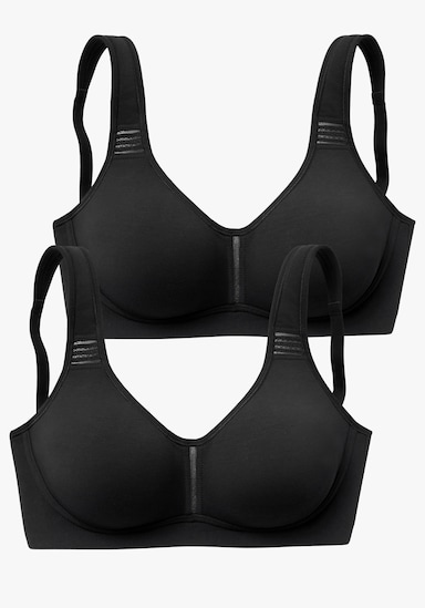 petite fleur T-Shirt-BH - 2x schwarz