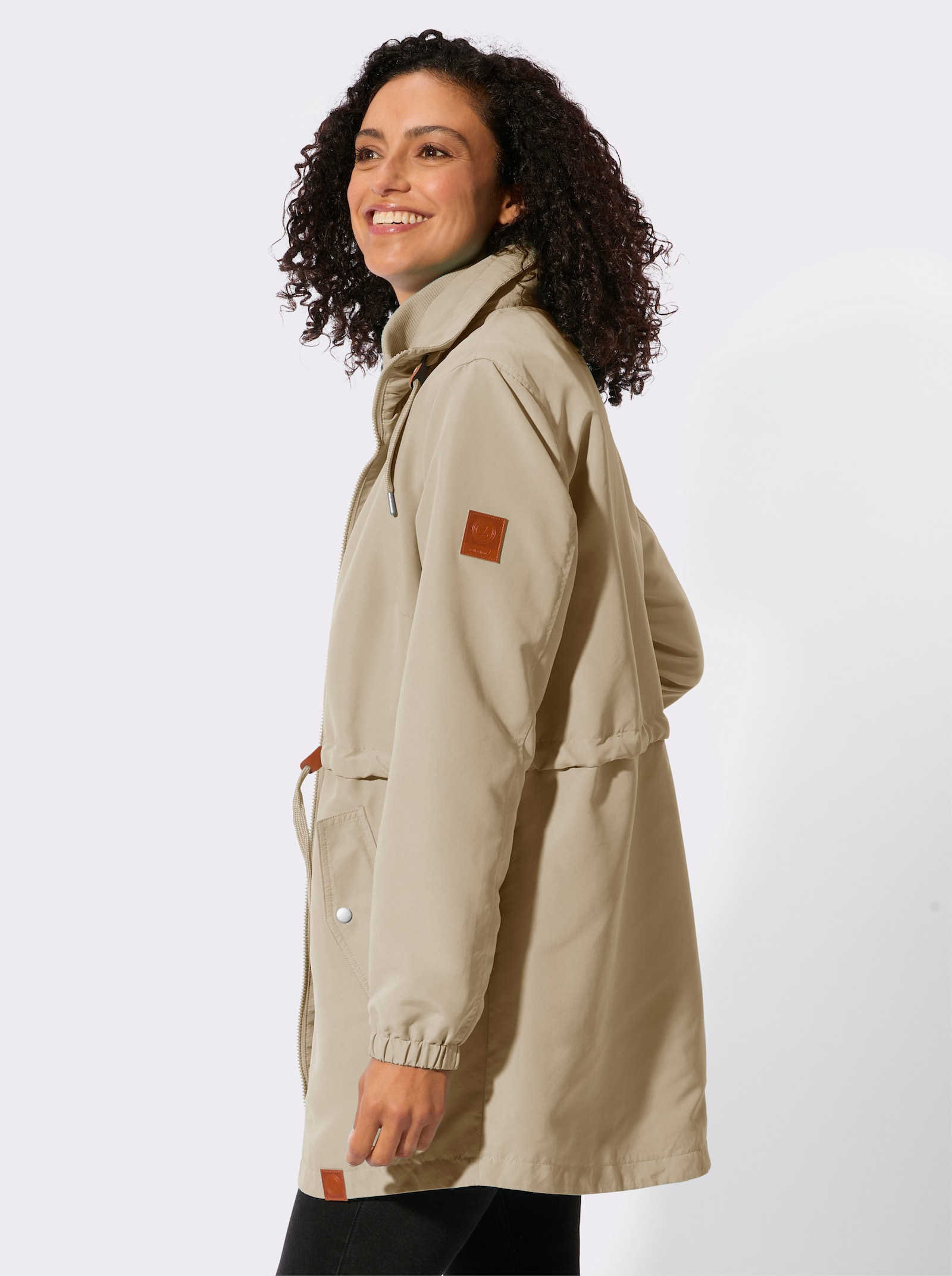 Parka mit 2-Wege-Reissverschluss - beige