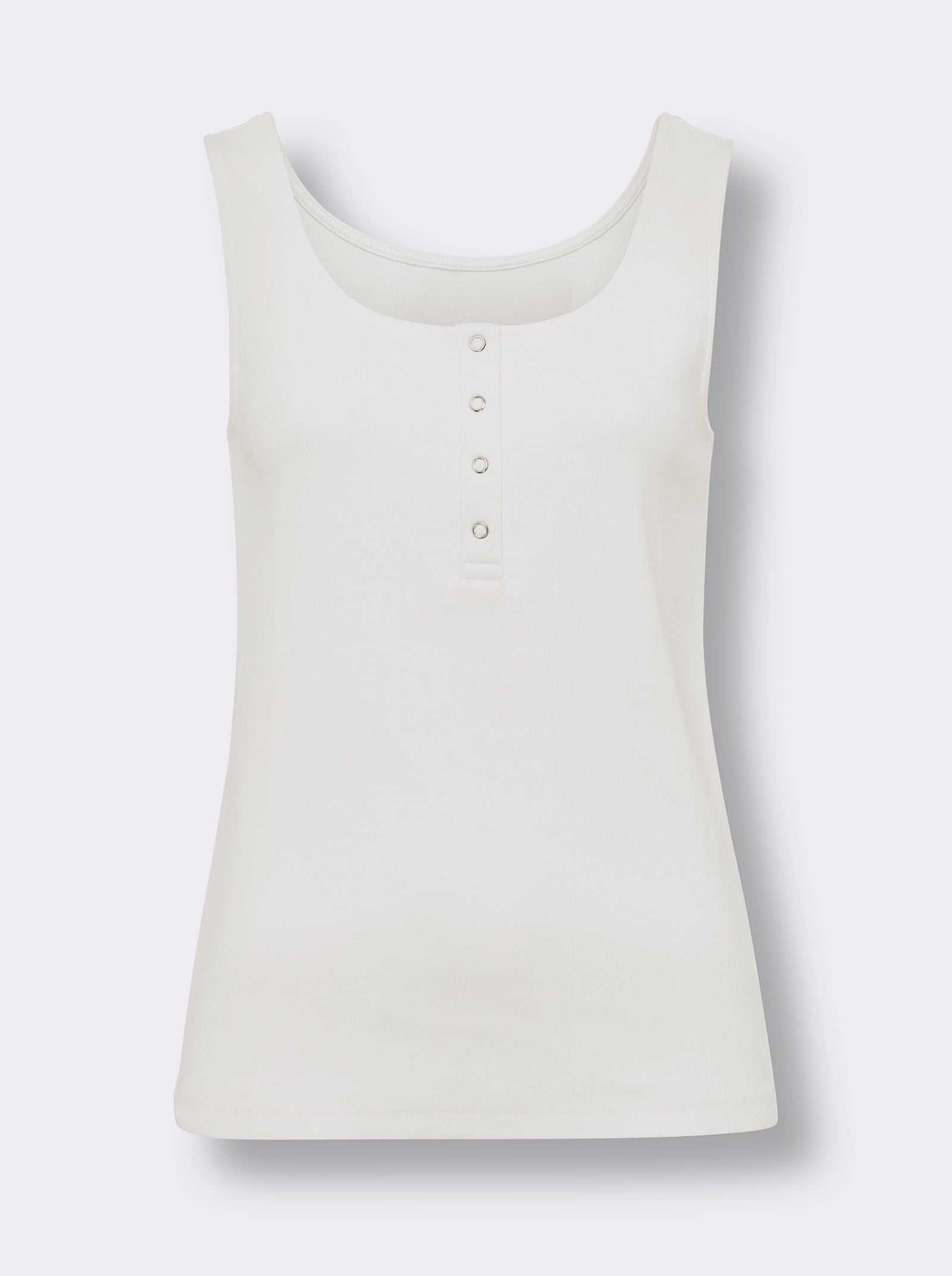 heine Top met drukknoopsluiting - ecru