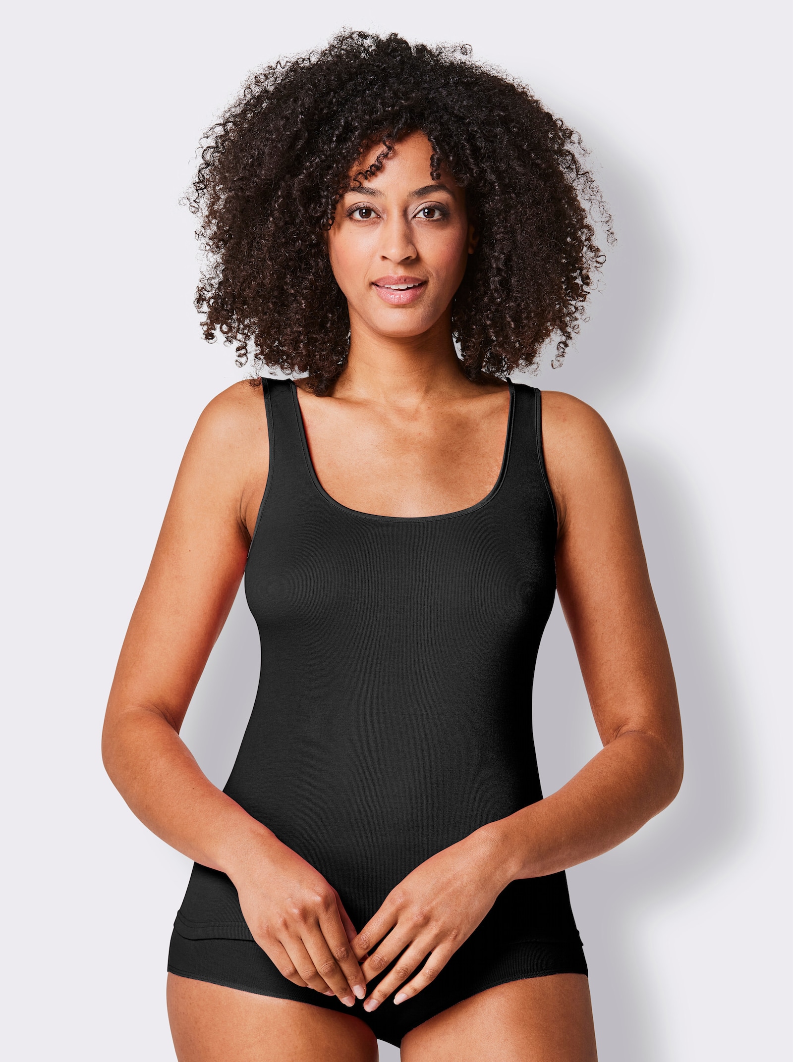 Nina von C. Achselhemd im Doppelpack - schwarz