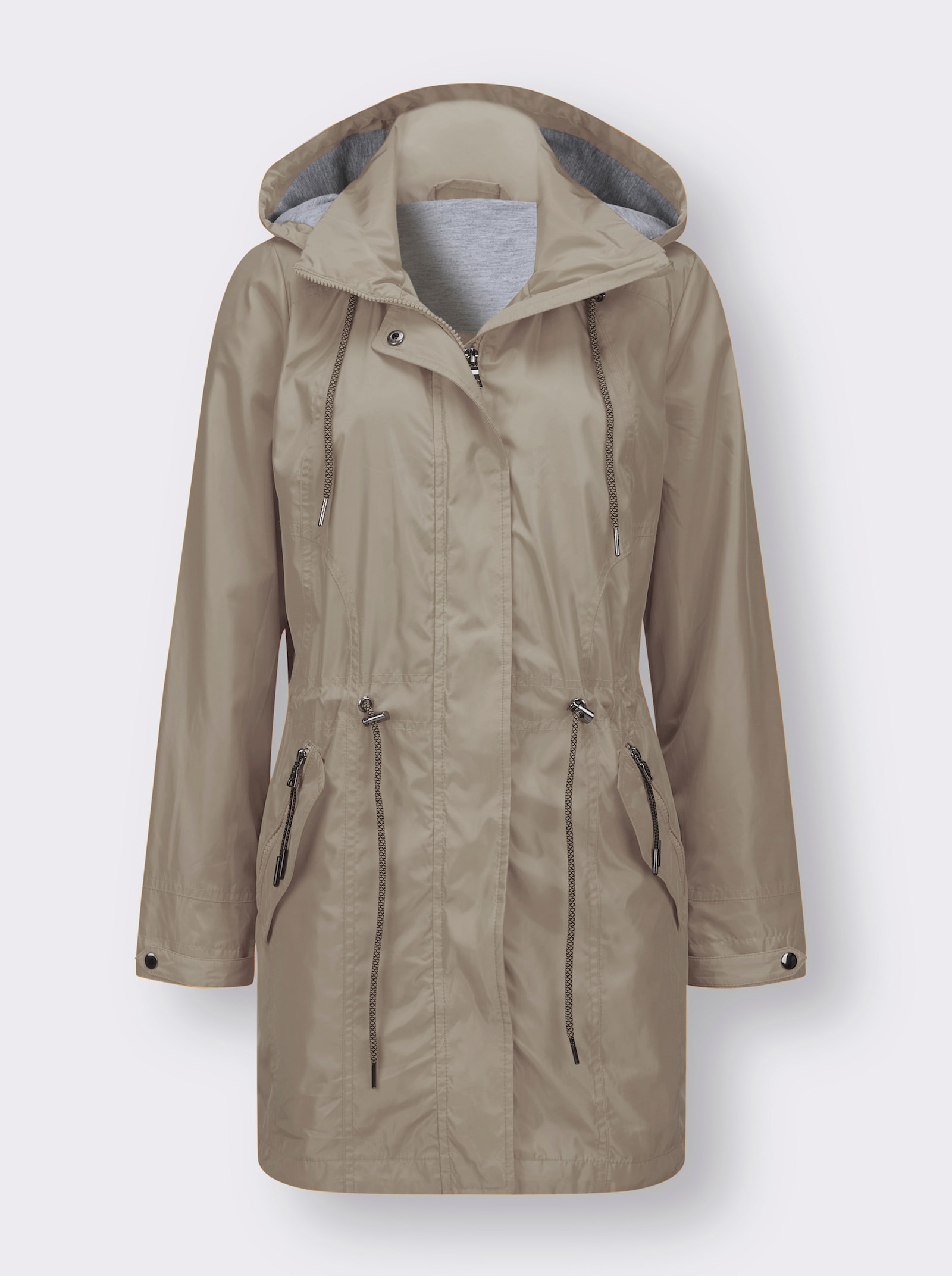Parka mit Jerseyfutter in Melange-Optik - schlamm