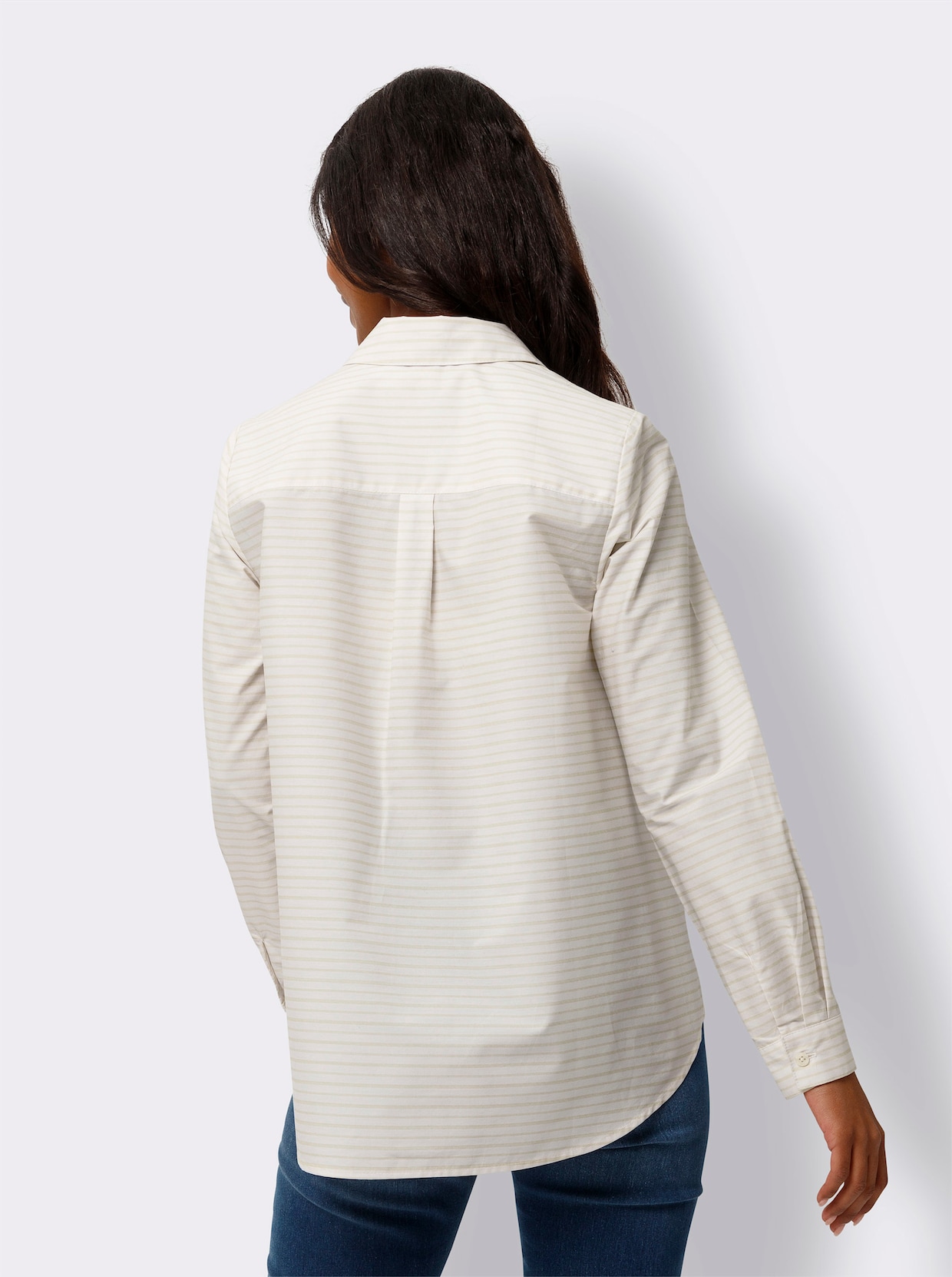 heine Overhemdblouse - ecru/zand gestreept