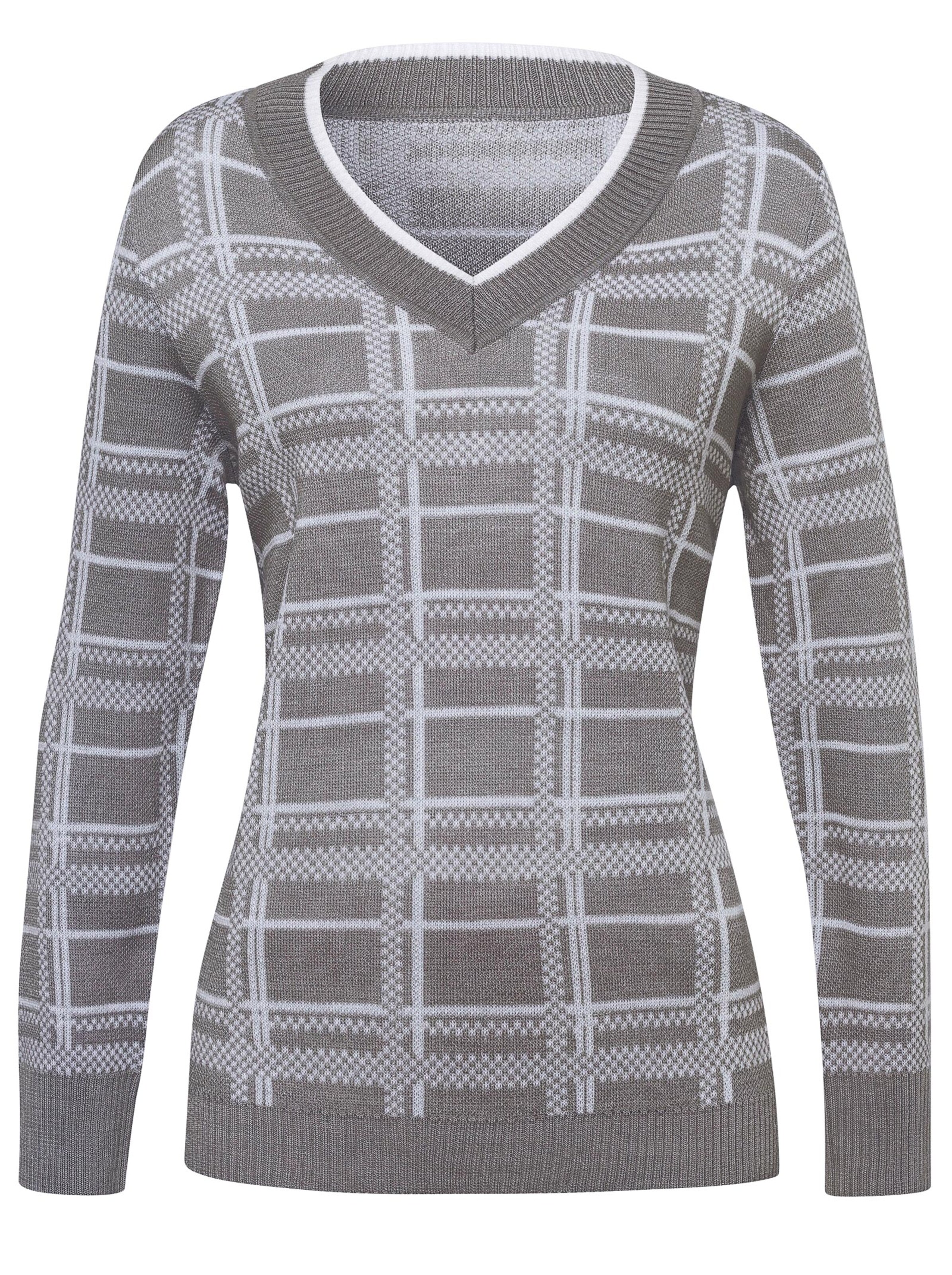 Pullover - steingrau-gemustert