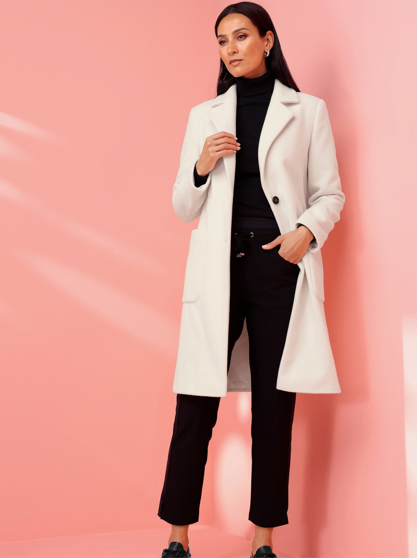 heine Kurzmantel mit grossen Taschen - ecru