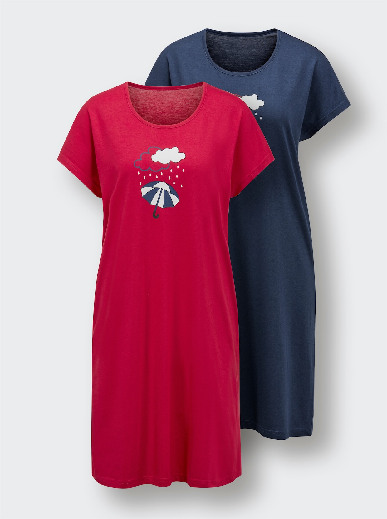 wäschepur Sleepshirts - rot + dunkelblau
