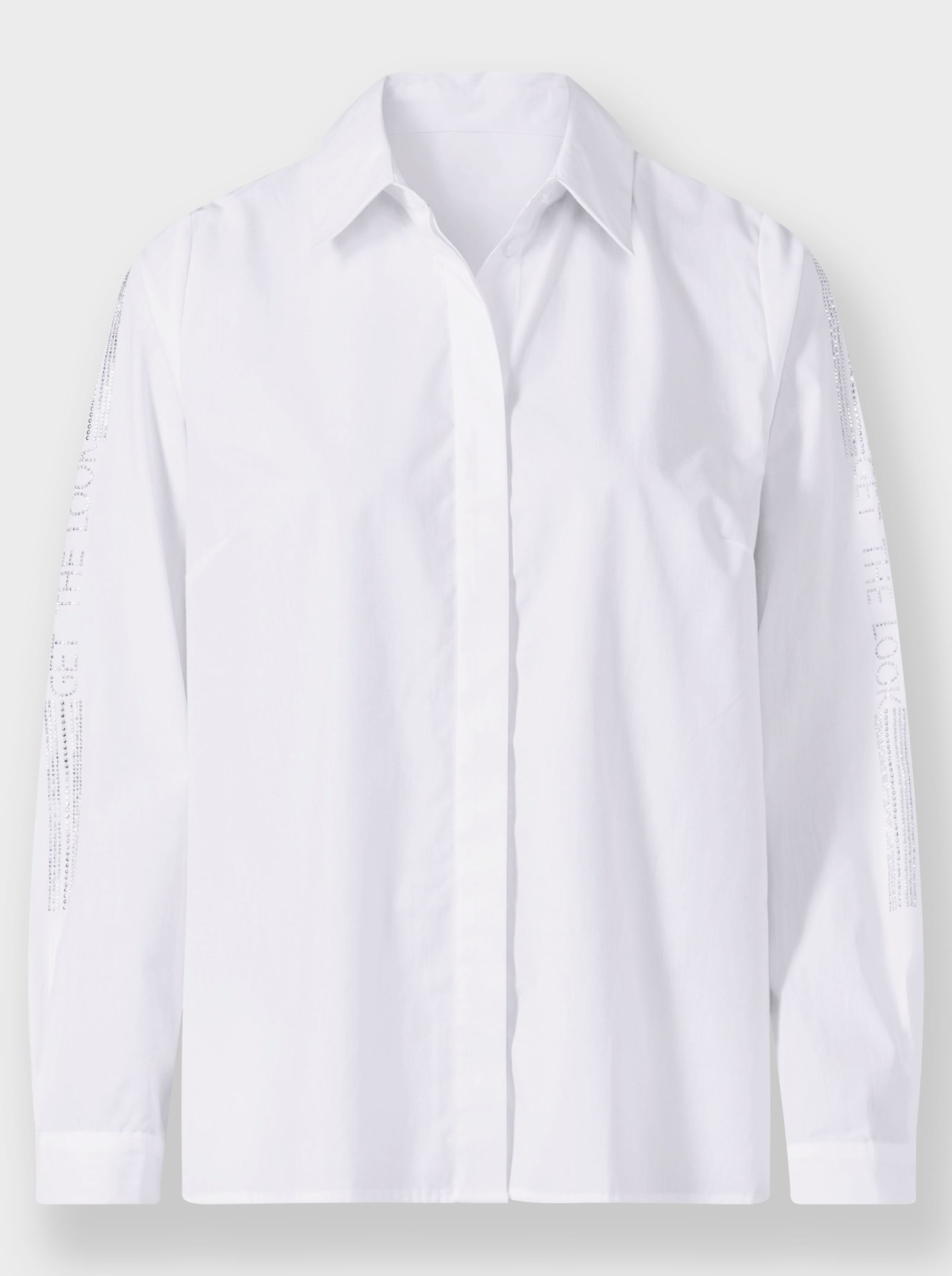 heine Halenka s dlouhým rukávem mírně rozšířeného střihu - bílá