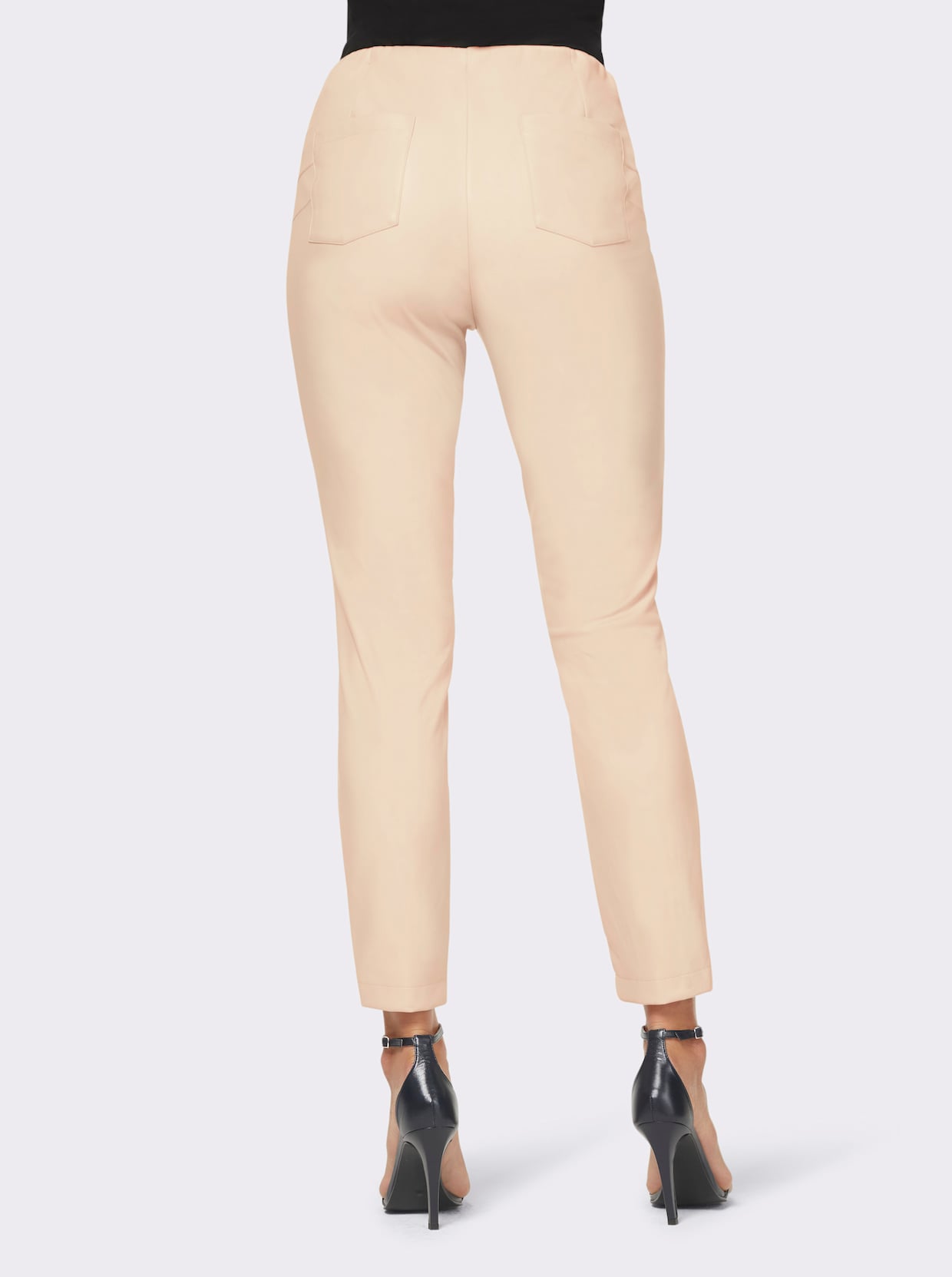 heine Pantalon en imitation cuir - couleur ivoire