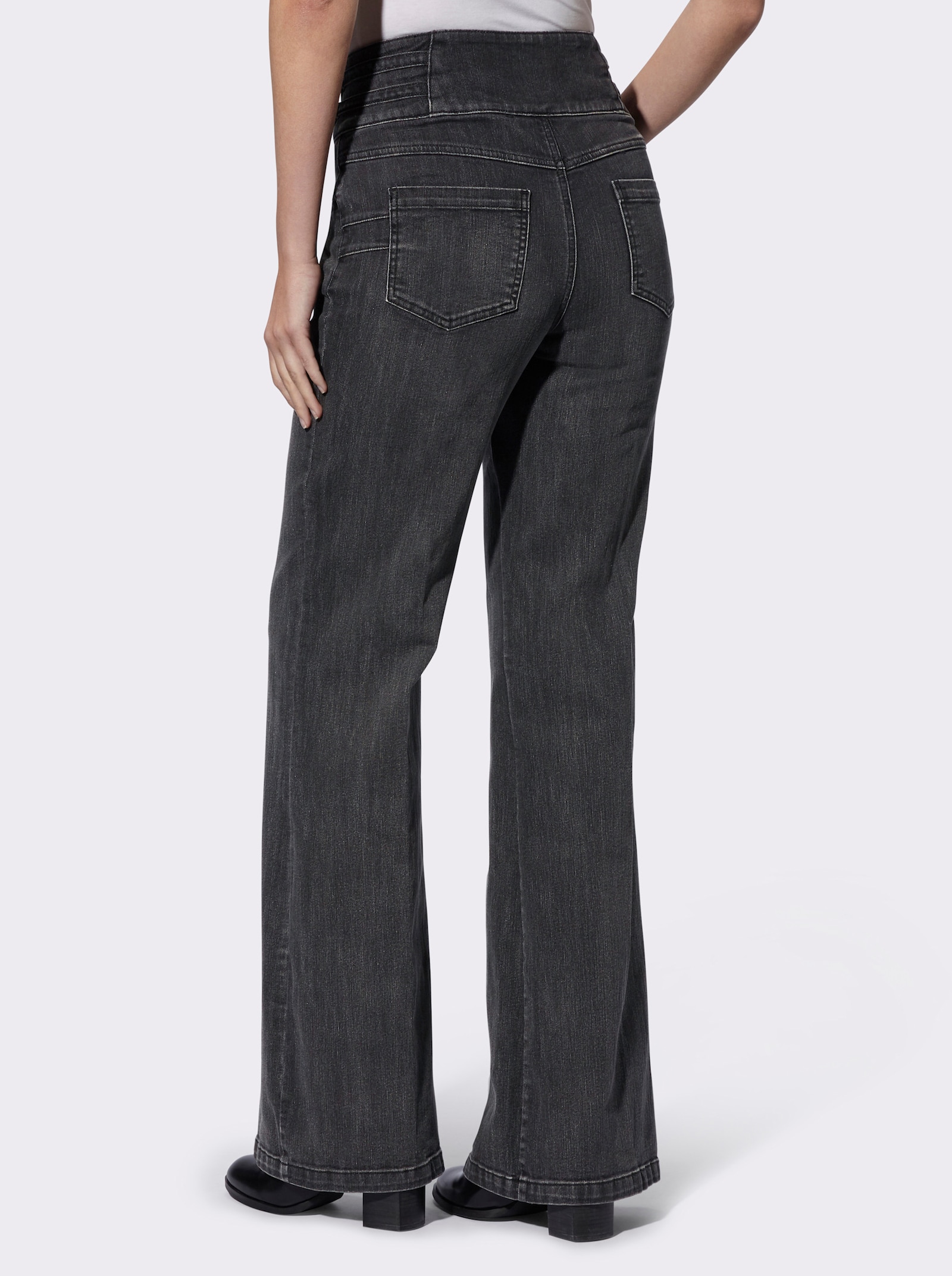 heine Bootcut jeans met brede band - grafiet denim