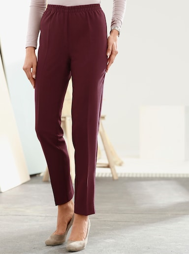 Broek met persplooien - bordeaux