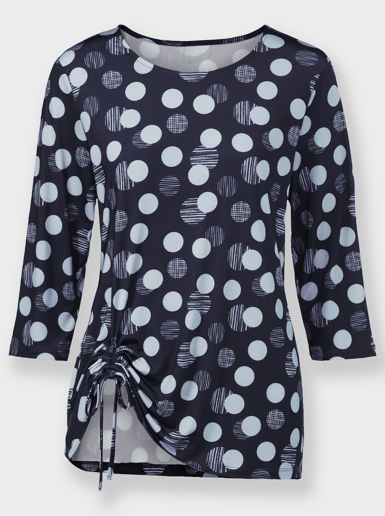 Shirt met ronde hals - marine/lichtblauw bedrukt