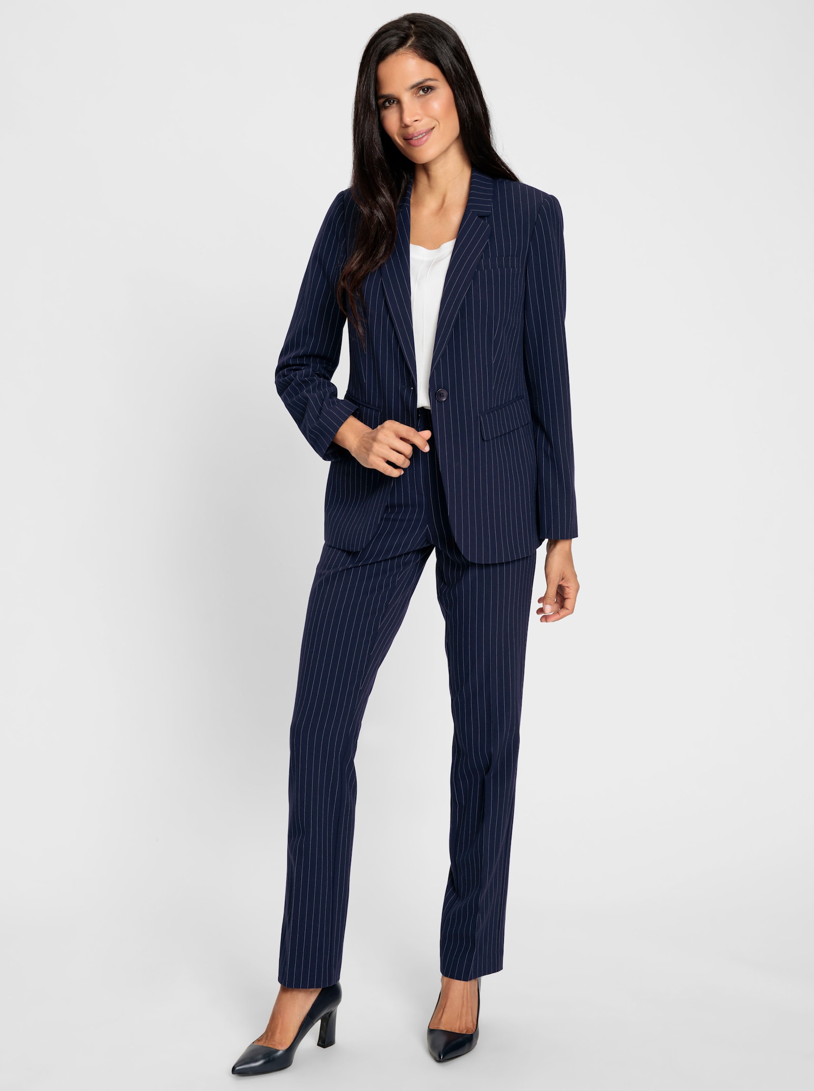 heine Hosenanzug mit Nadelstreifen - marine-ecru Nadelstreifen