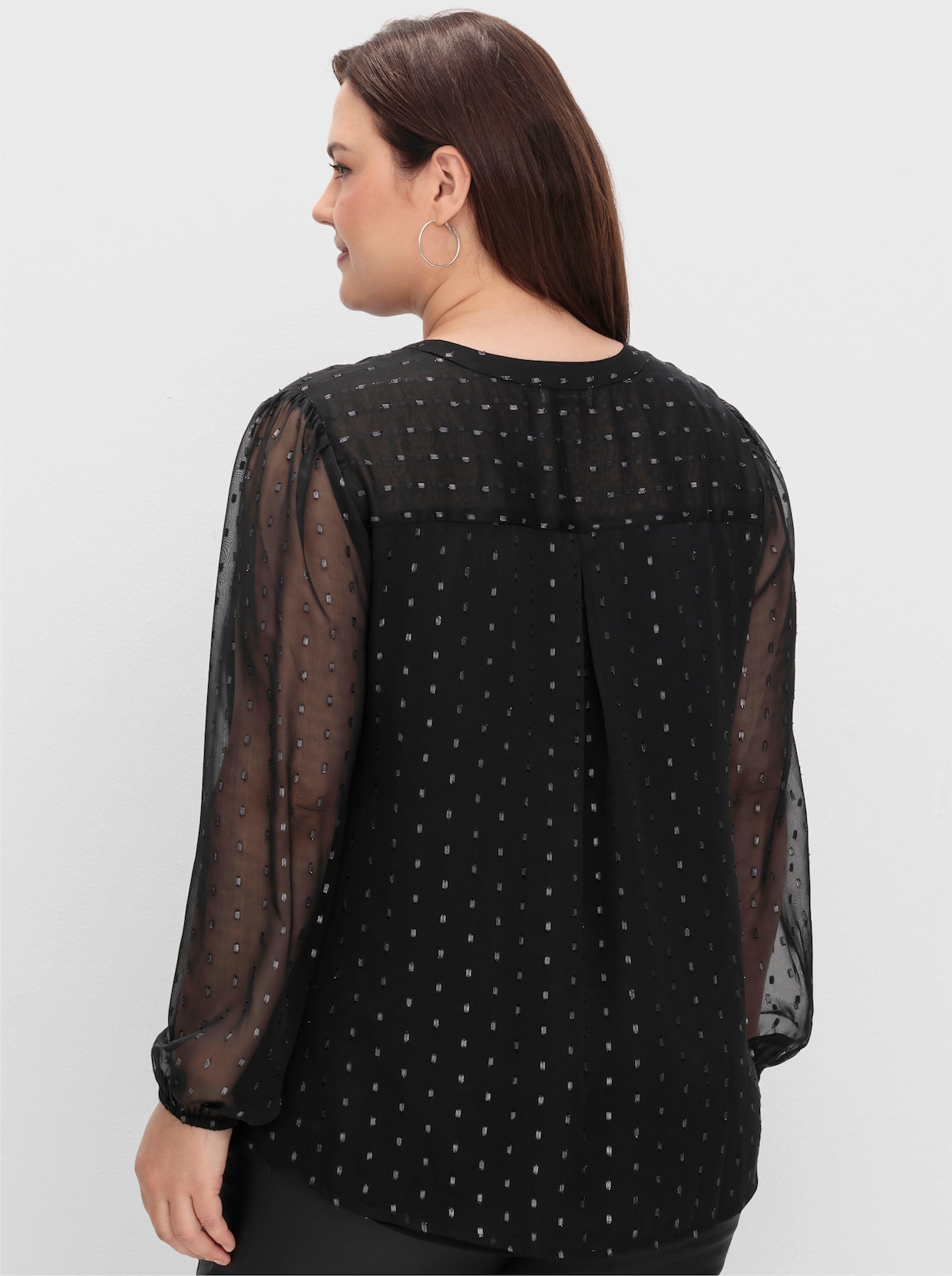 sheego by Joe Browns Chiffonbluse - schwarz-gemustert