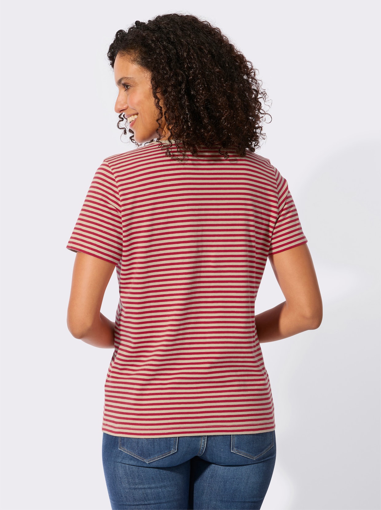 Ringelshirt - erdbeere-sand-geringelt