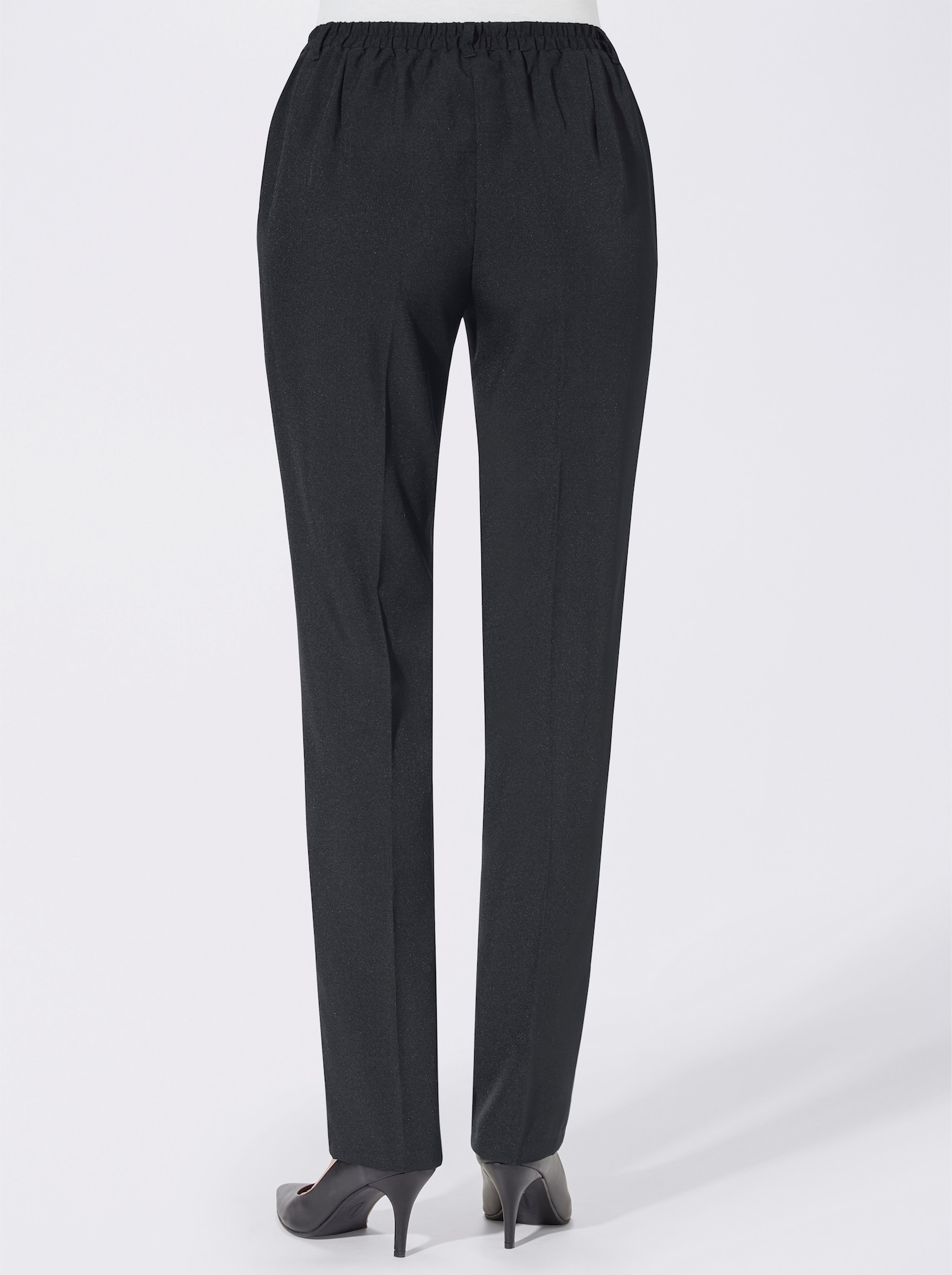 Byxa med pressveck och resårlinning - svart