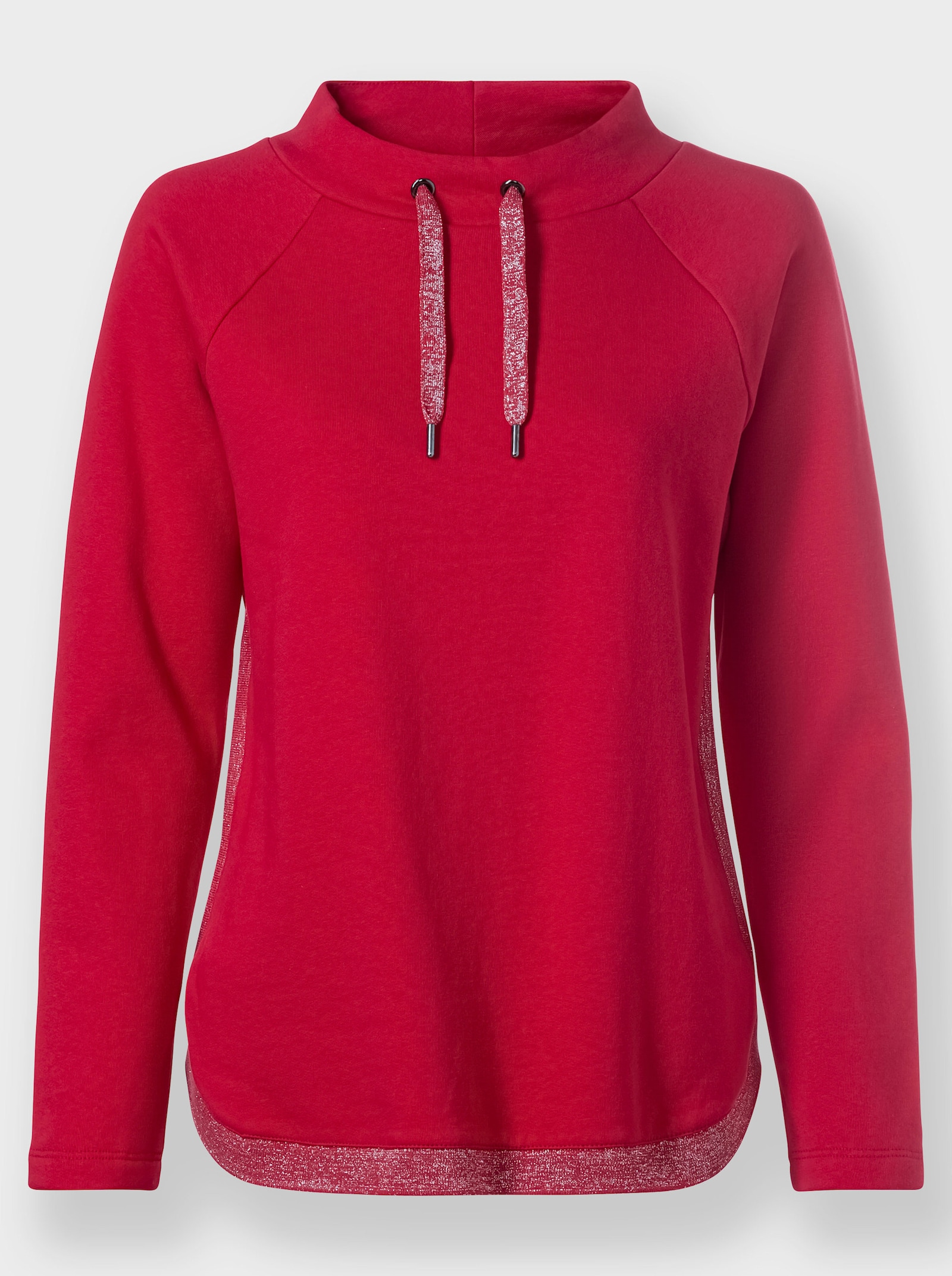 Langarm-Pullover in weich angerauter Qualität - rot