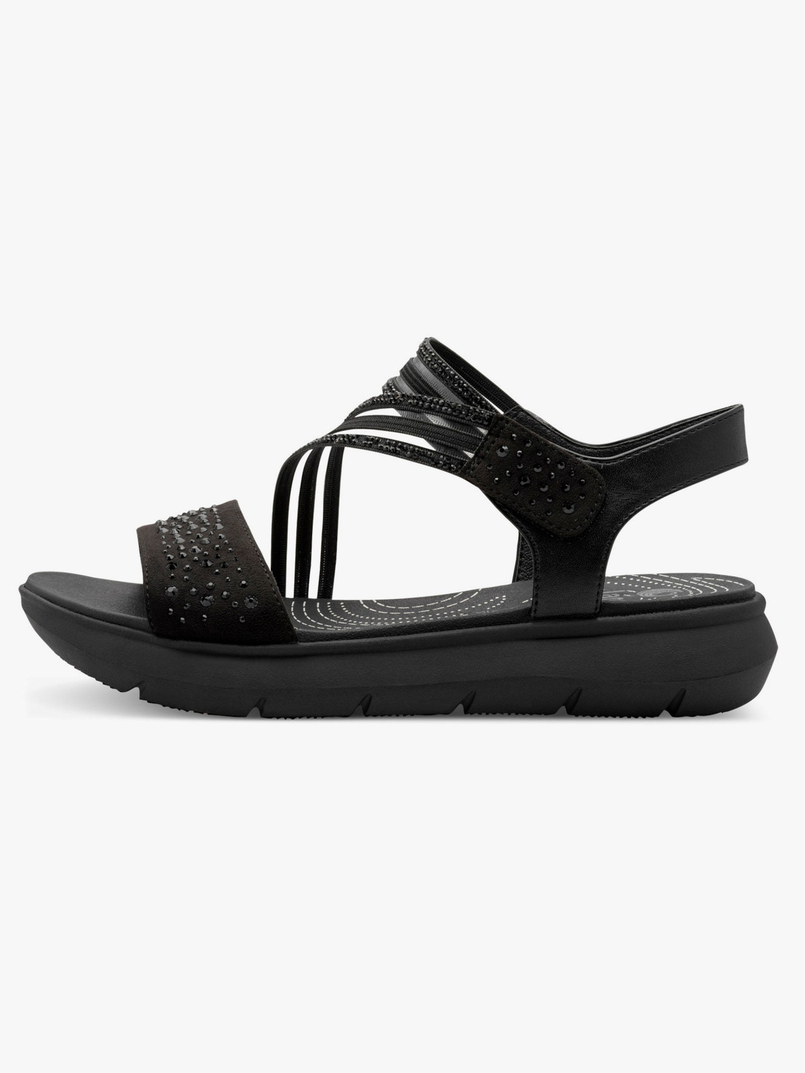 Jana Sandalette mit Perforation - schwarz