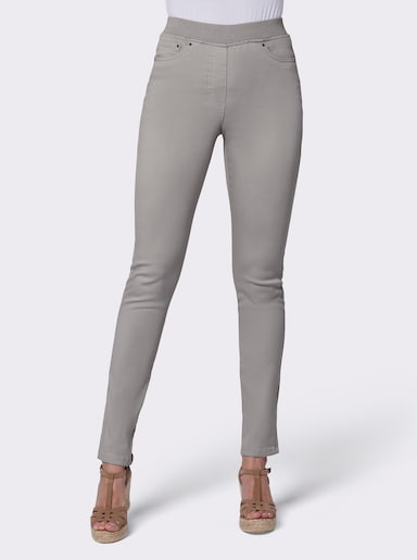 CREATION L PREMIUM Jeans mit Rippenstrick-Bund - grey denim