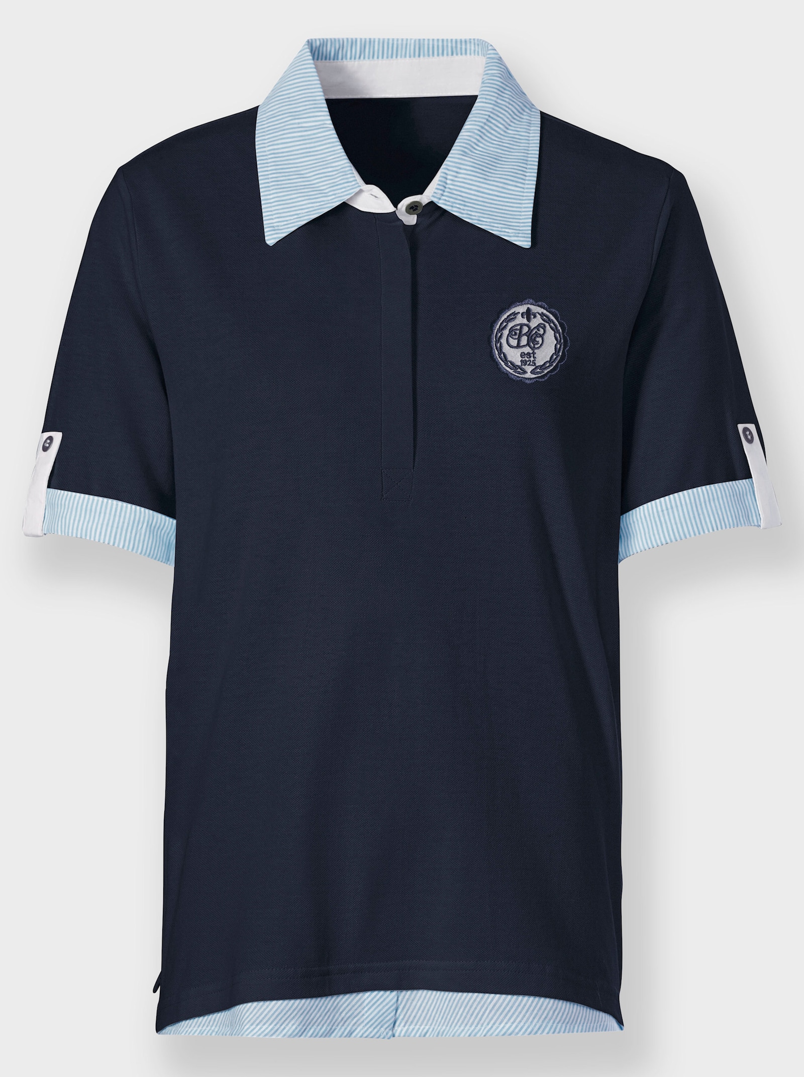 Poloshirt met borduursel en embleem - marine