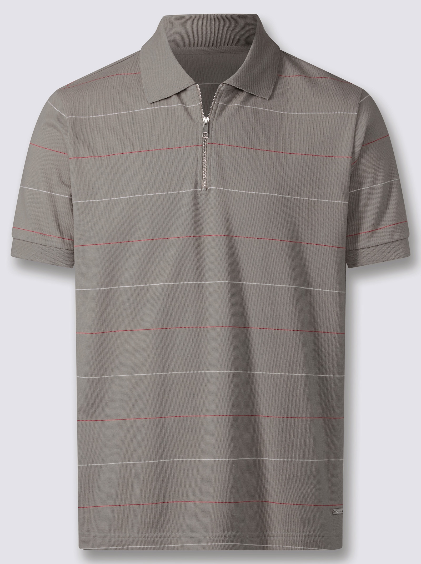 Marco Donati Kurzarmshirt mit garngefärbten Streifen - taupe-gestreift