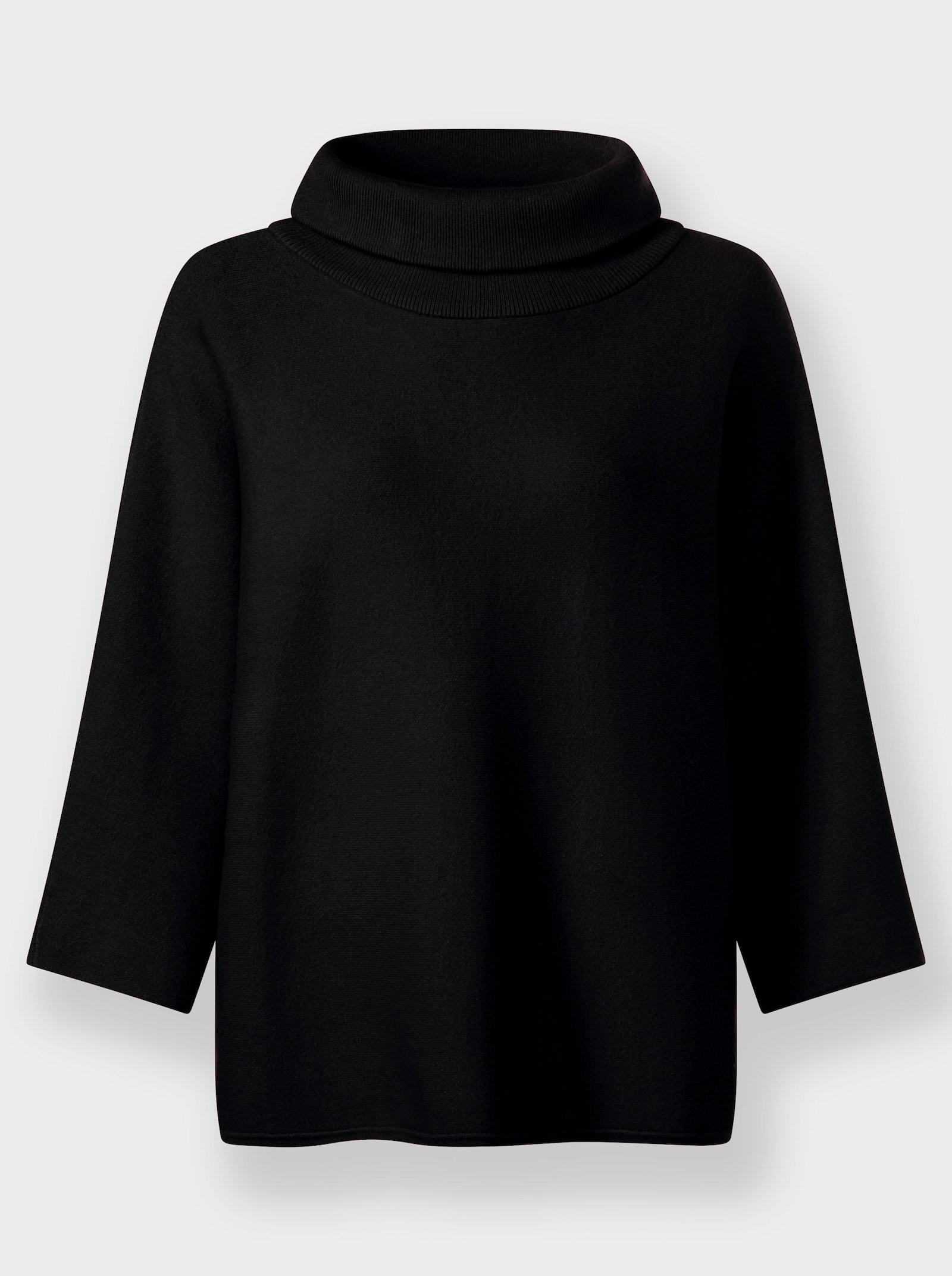 heine Pull à manches 3/4 et grand col roulé - noir