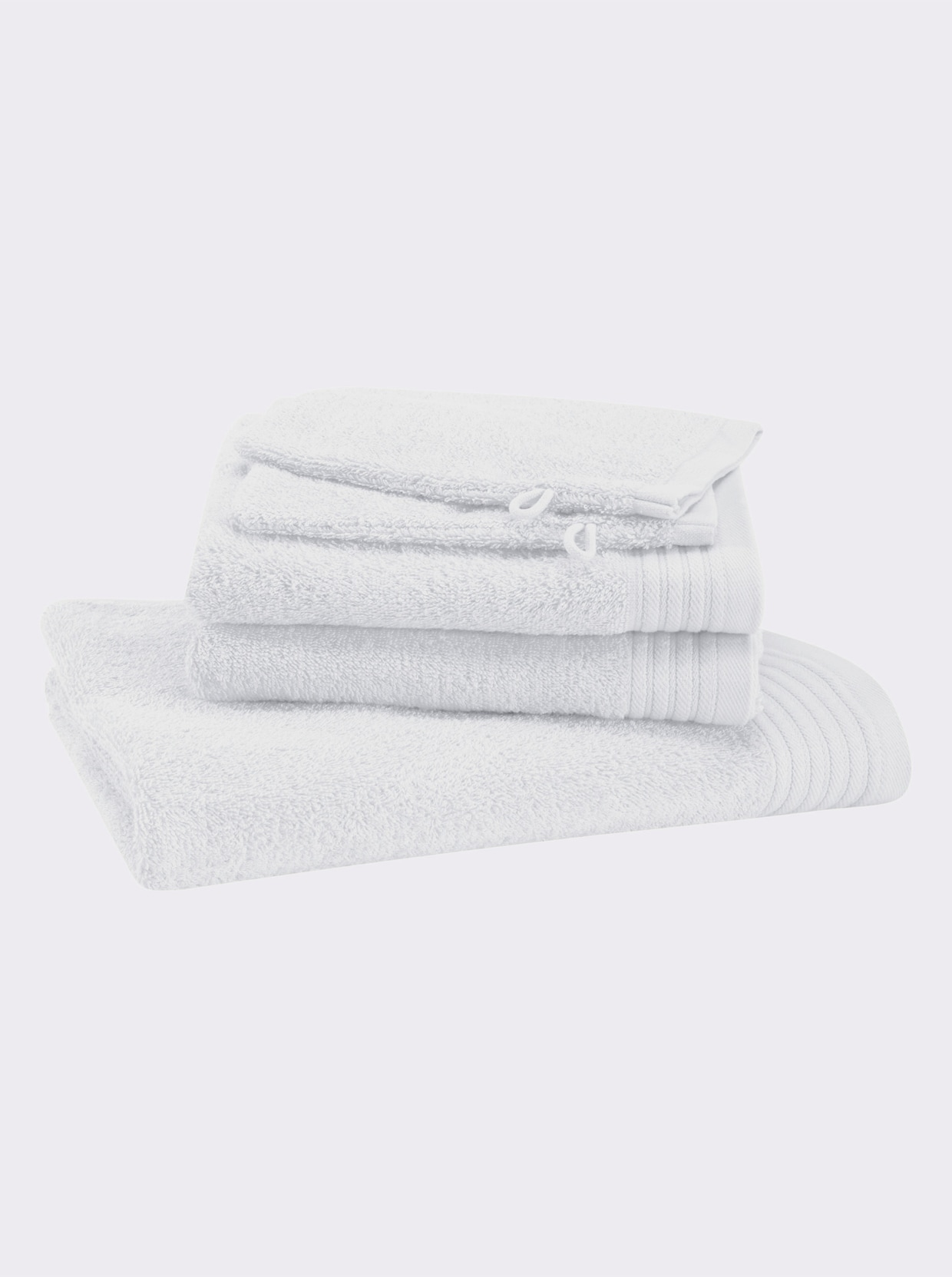 wäschepur Lot économique de 5 serviettes éponge - blanc