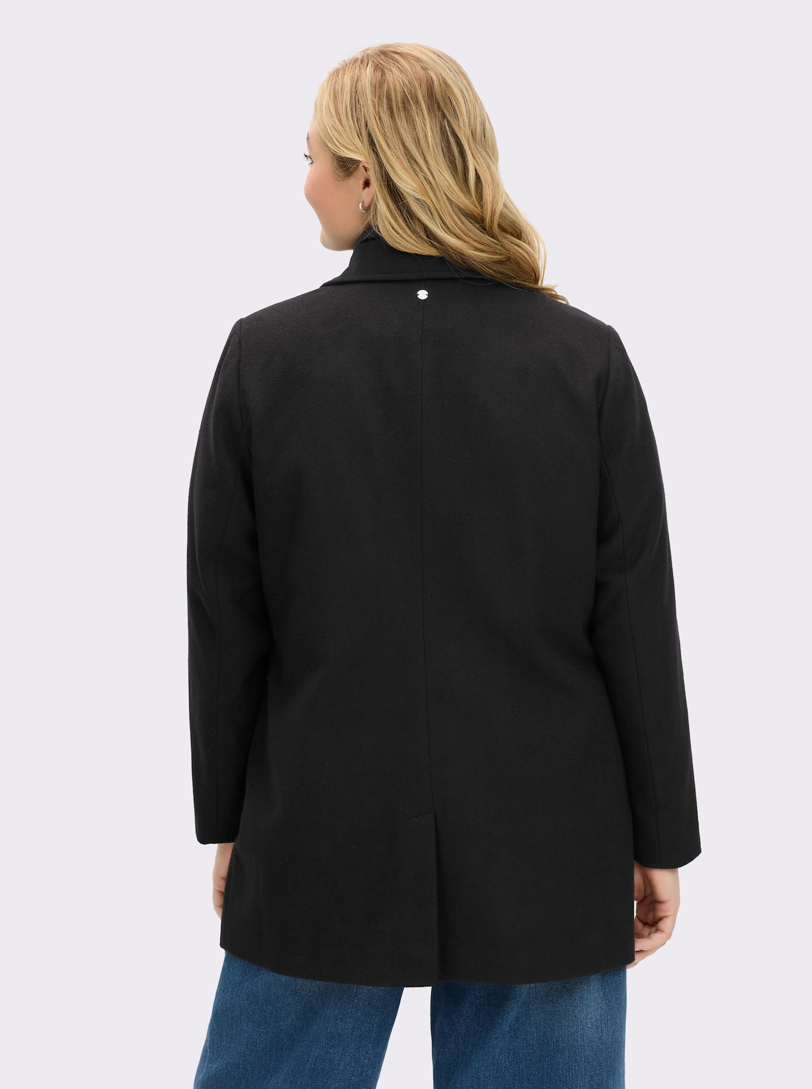 sheego Cabanjacke mit Steppwesteneinsatz - schwarz