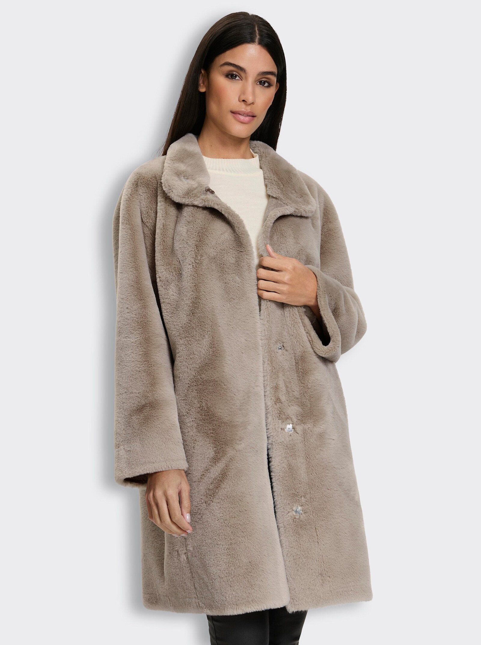 heine Mantel zum Wenden - sesam-taupe-meliert