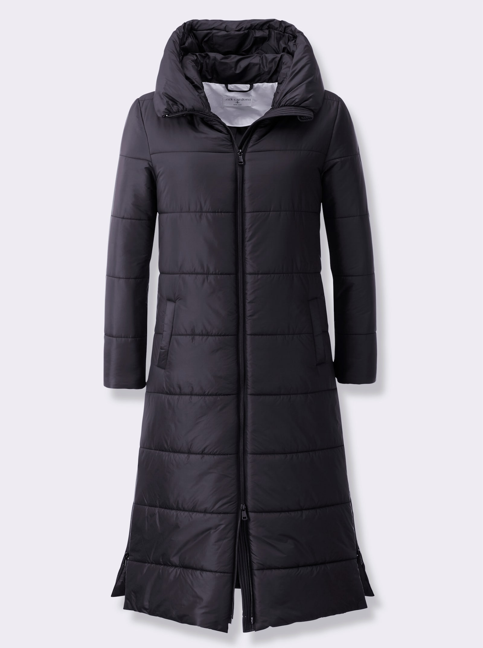 heine Manteau matelassé avec fentes latérales - noir