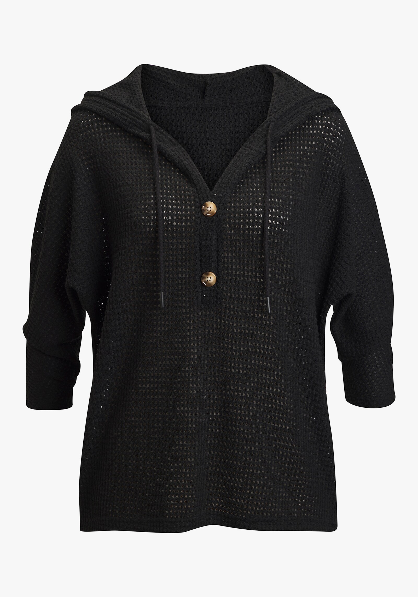 LASCANA Shirt met 3/4-mouw - zwart