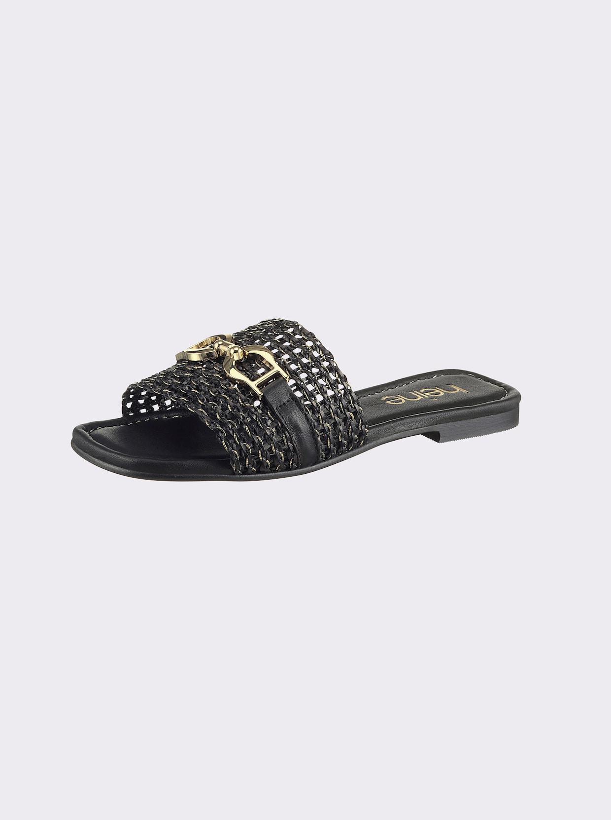 heine Pantolette - schwarz-goldfarben