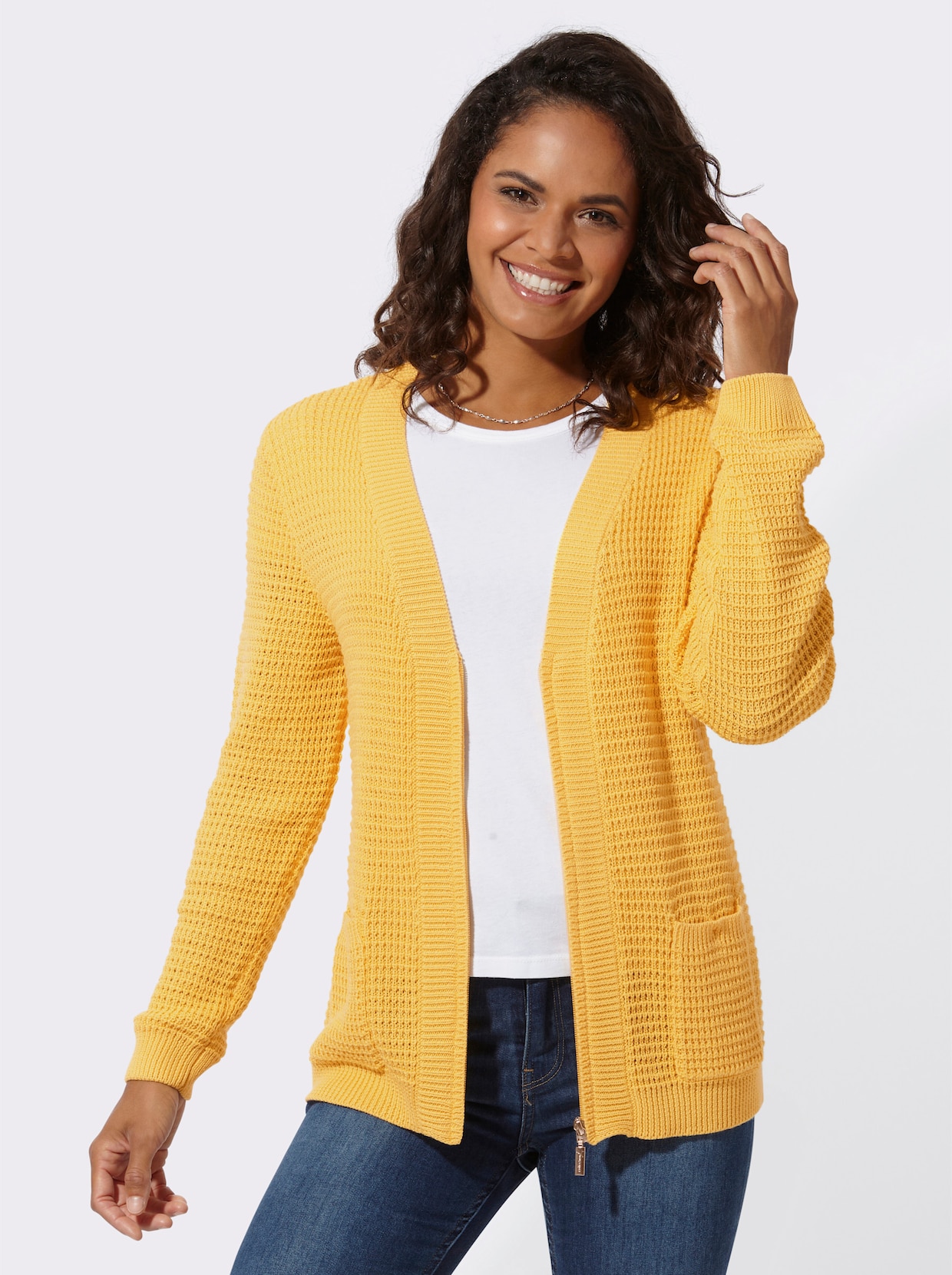 Strickjacke - gelb