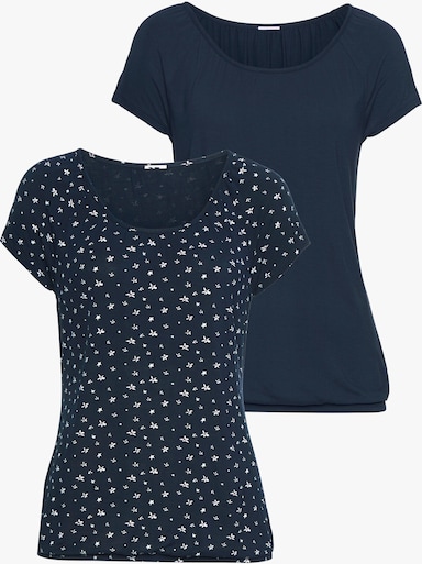 LASCANA Shirt met korte mouwen - navy