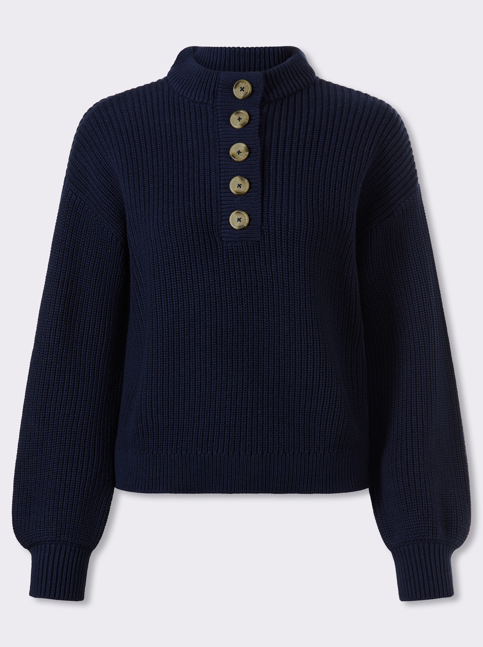heine Pullover im Rippenstrick - marine