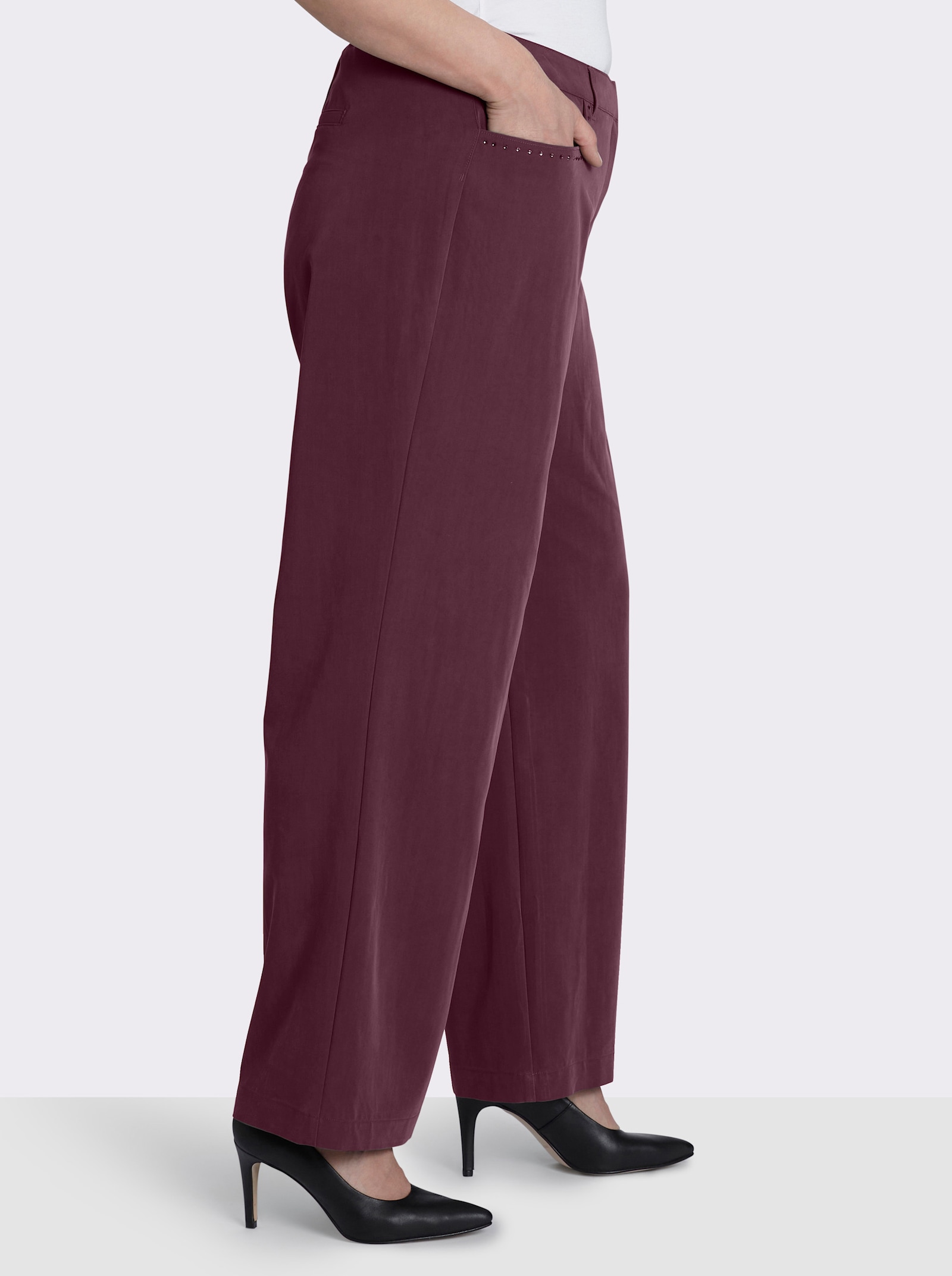 sheego Hose in weiter Form - burgund