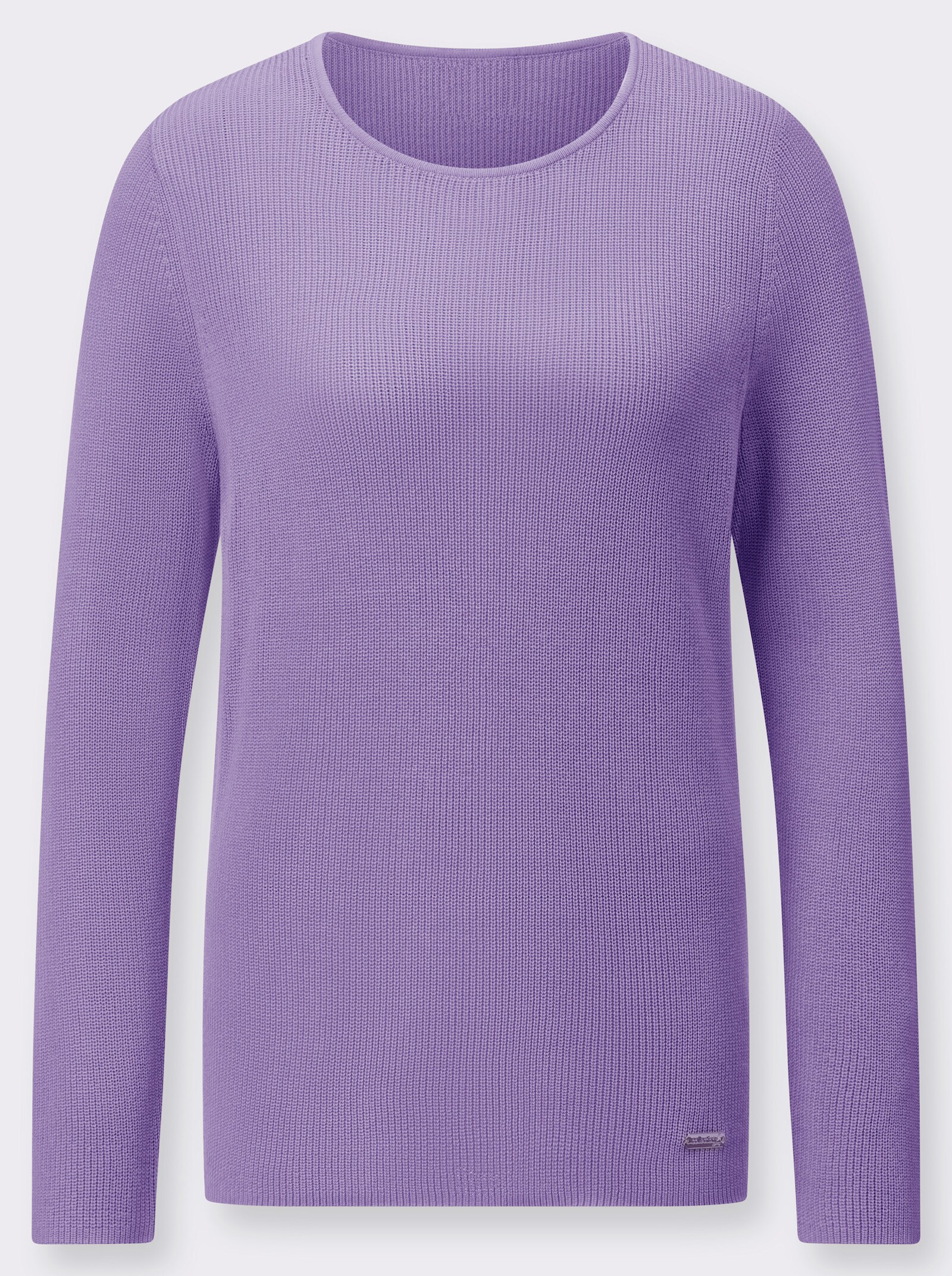 Rundhalspullover mit Ripp-Struktur - lavendel