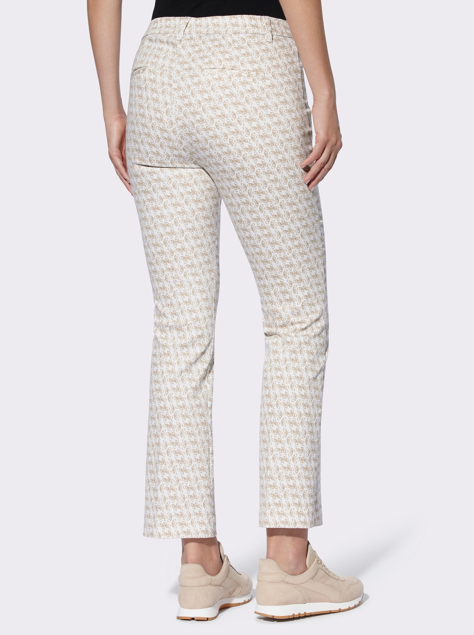 heine Druckhose in softer Stretch-Qualität - beige-ecru-bedruckt