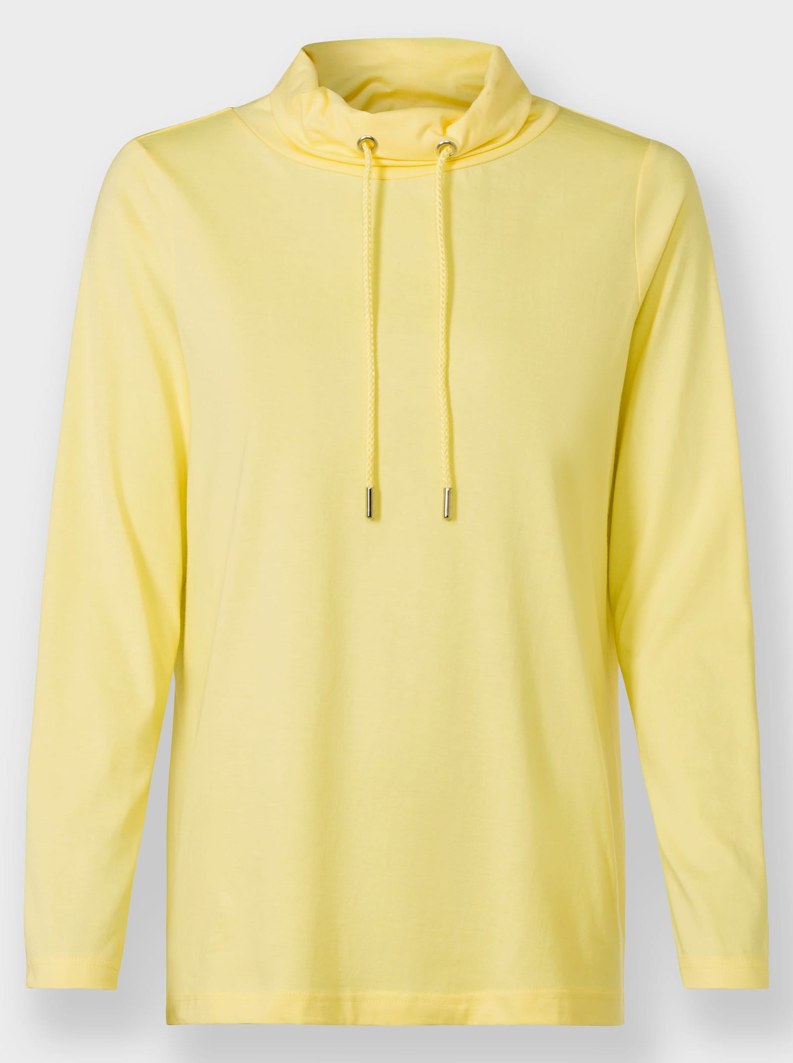 Stehkragenshirt mit Tunnelzug - zitrone