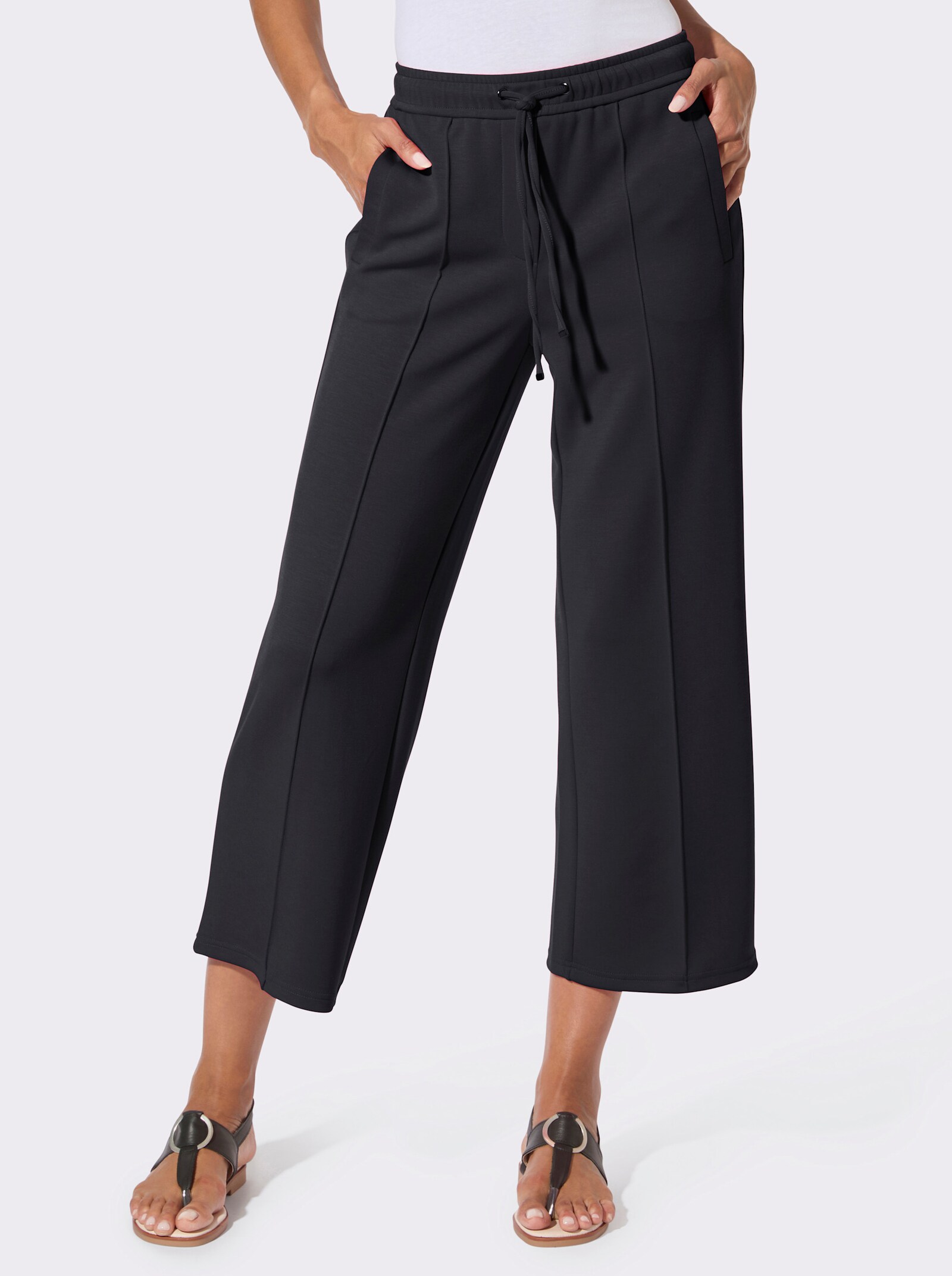 Schlupfhose in pflegeleichter Interlock-Qualität - schwarz