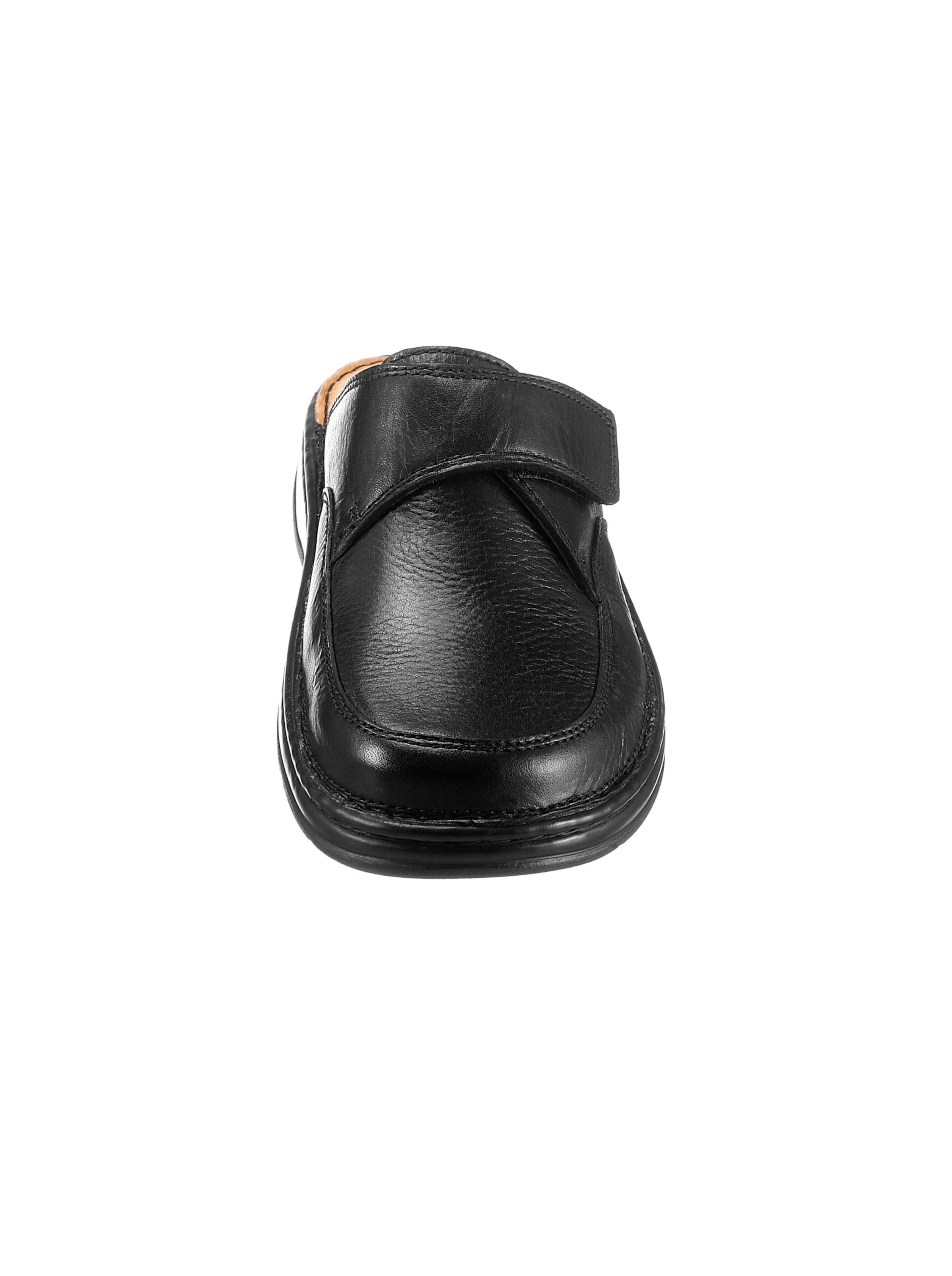 Klett Die günstig Kaufen-Clog in schwarz von heine. Clog in schwarz von heine <![CDATA[Bequemer Clog aus Leder mit Klettverschluss für stufenlose Passformregulierung. Innenausstattung: Textil, mit 5-Zonen-Fußbett. Rutschhemmende PU-Laufsohle mit Trittdämpfung, kann helfen, die