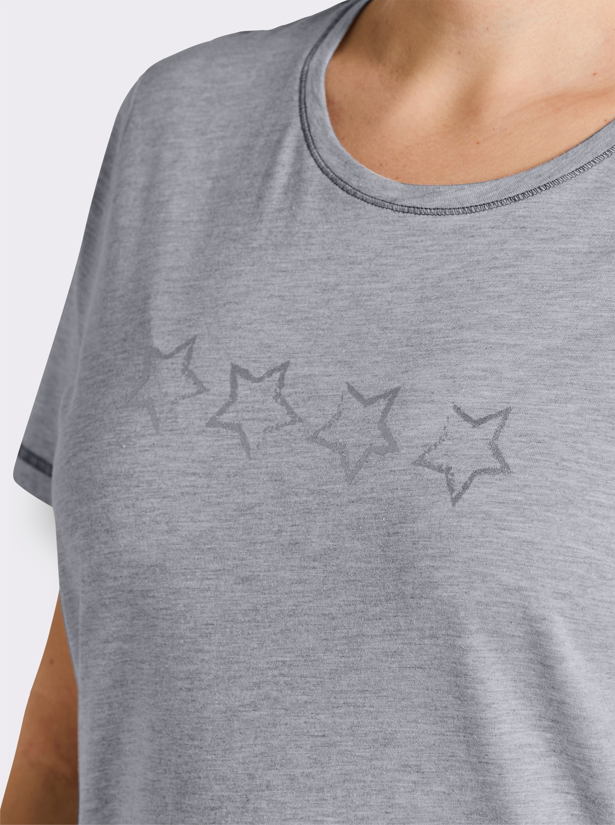 wäschepur Kurzarm Sleepshirts - grau + grau-gestreift