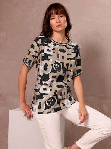 CREATION L PREMIUM Blouse van modalmix - zwart/beige geprint