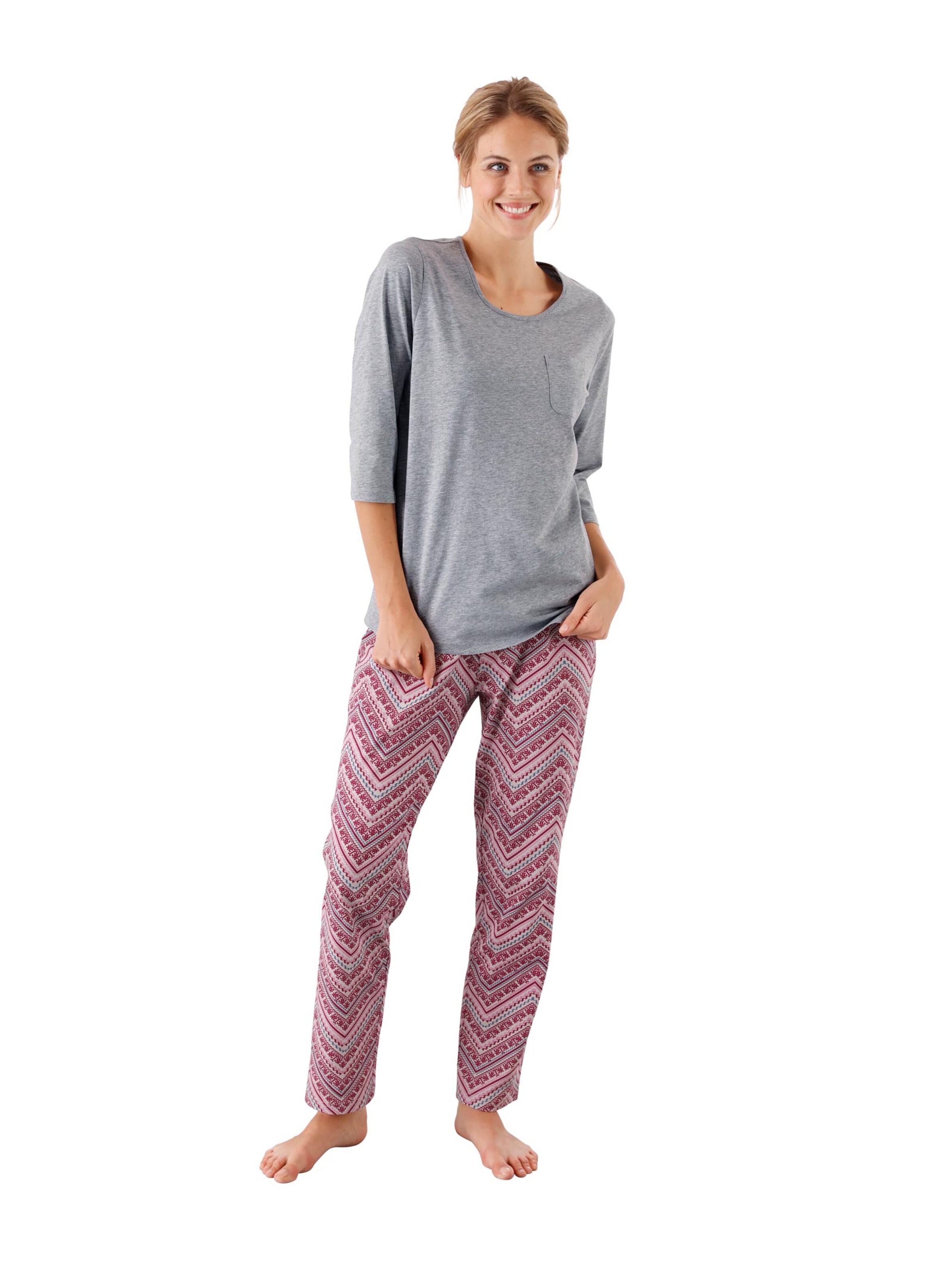 Schlafanzug-Shirt - hellgrau-meliert