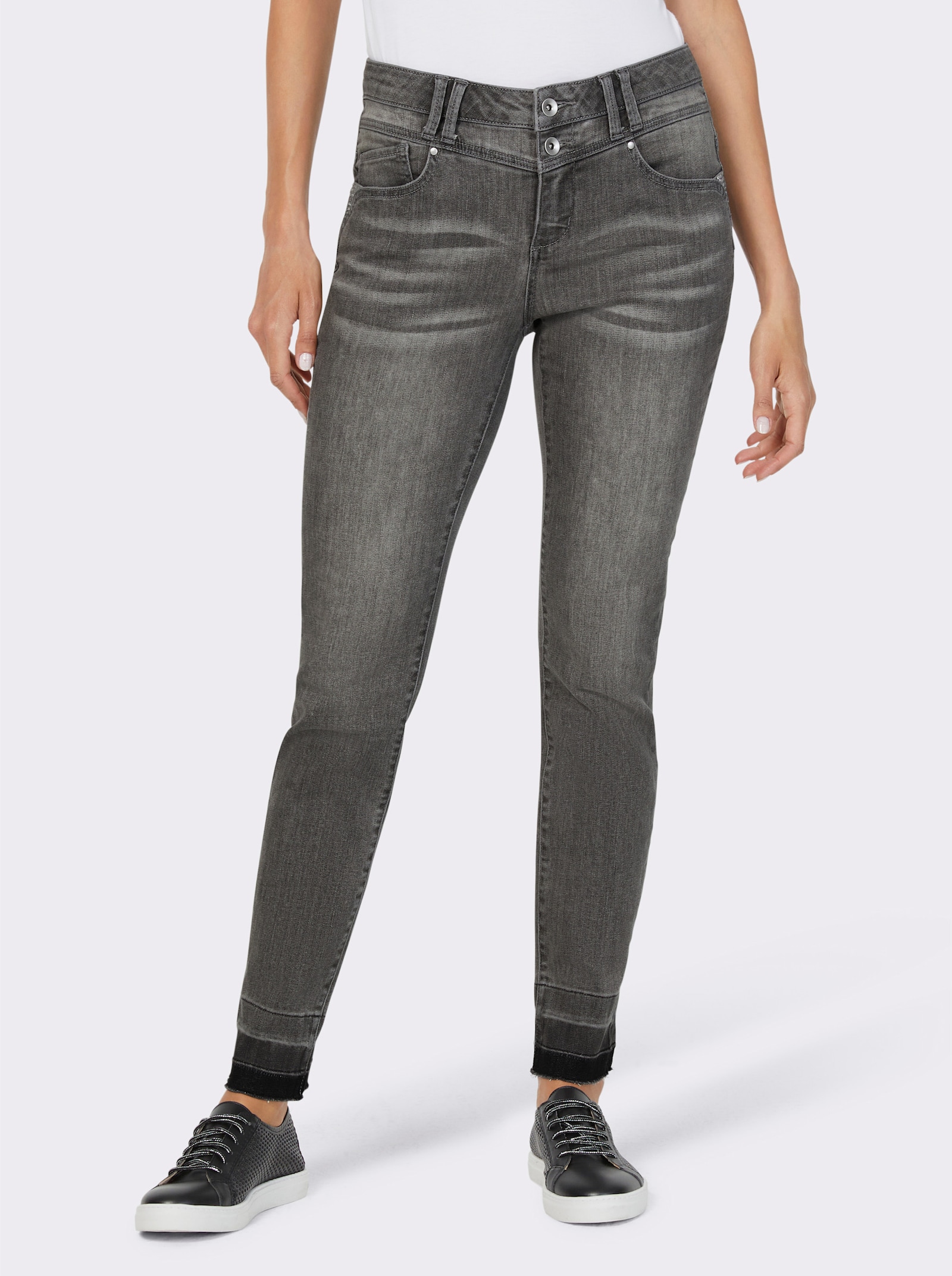 heine Skinny jeans met siersteentjes - grey denim