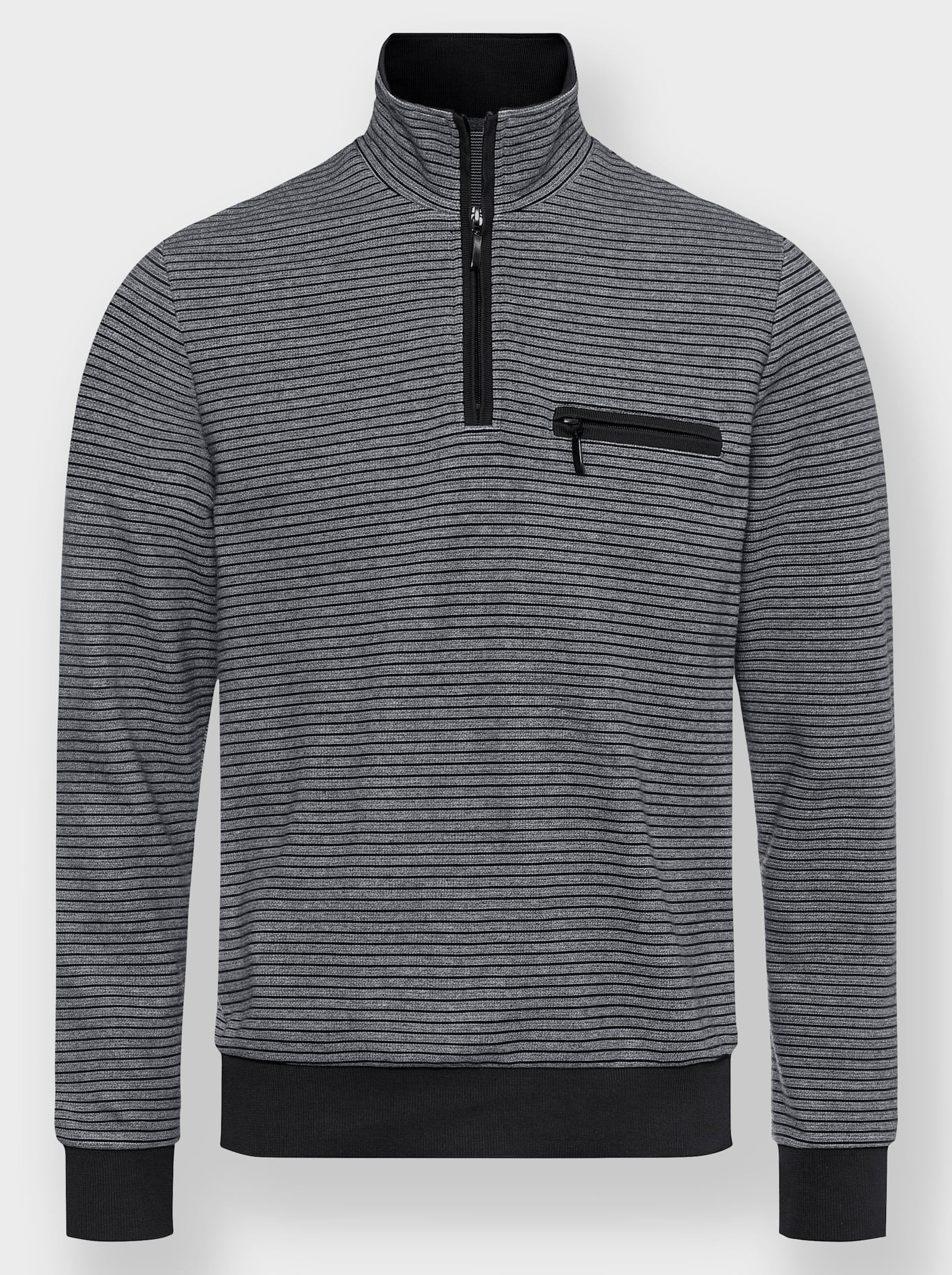 Marco Donati Longsleeve - zwart gestreept