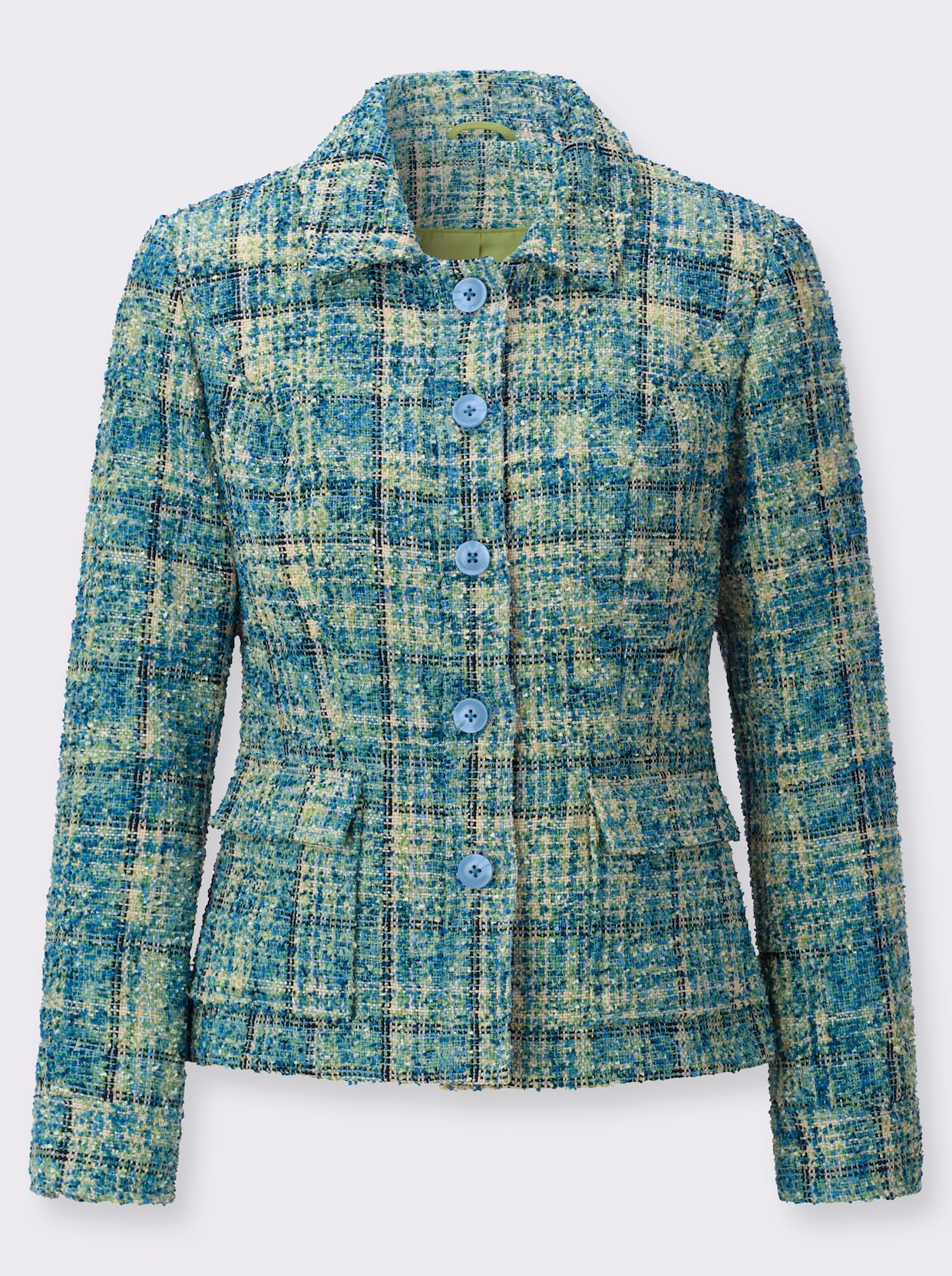 Bouclé-Blazer - champagner-apfel-gemustert