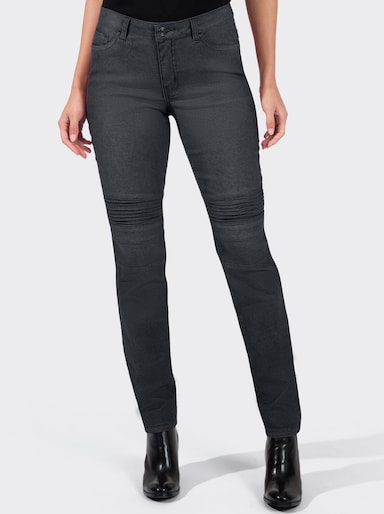 Jeans im Biesen - black-denim
