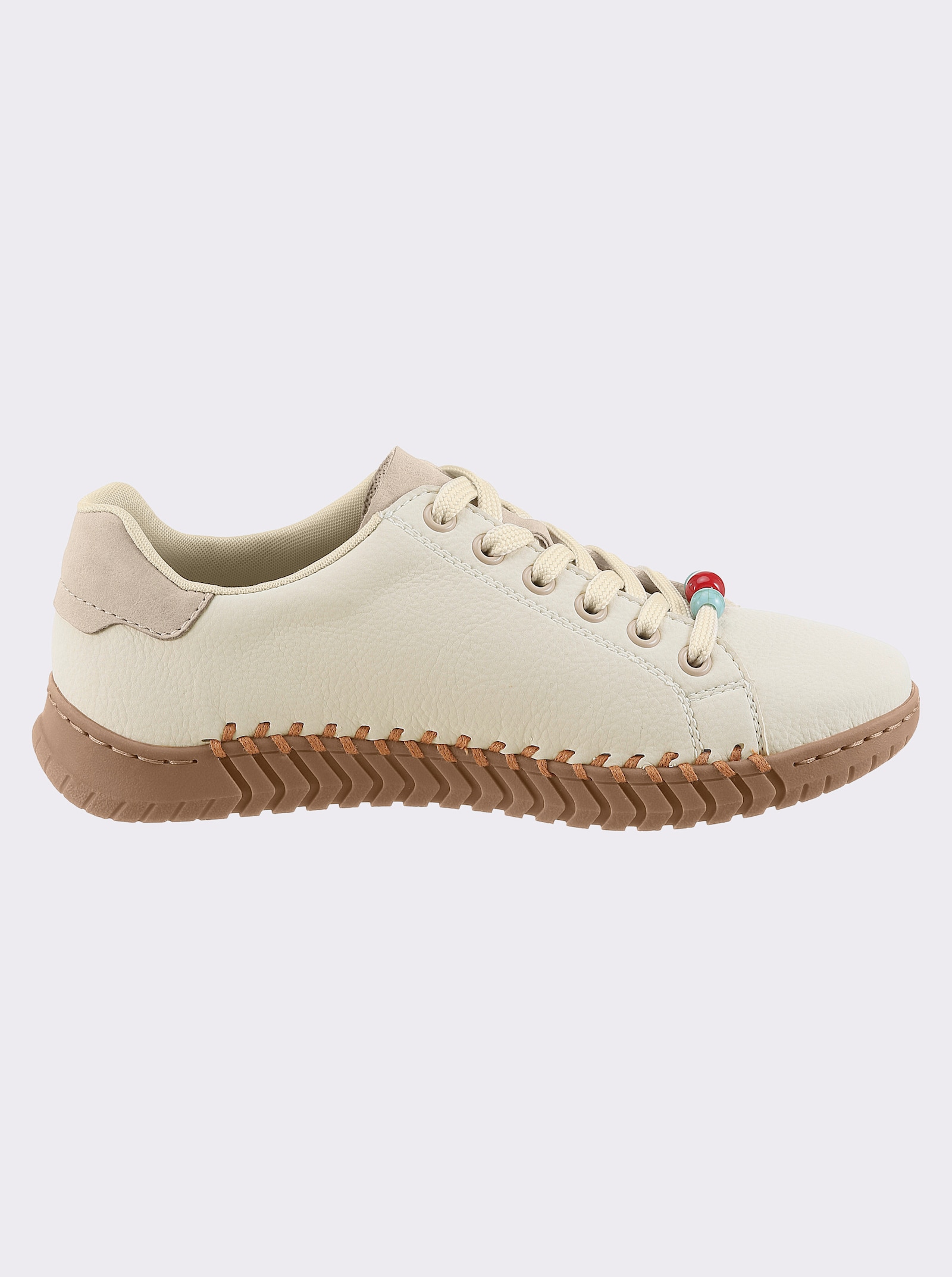 Rieker Sneaker mit Zierperlen - ecru