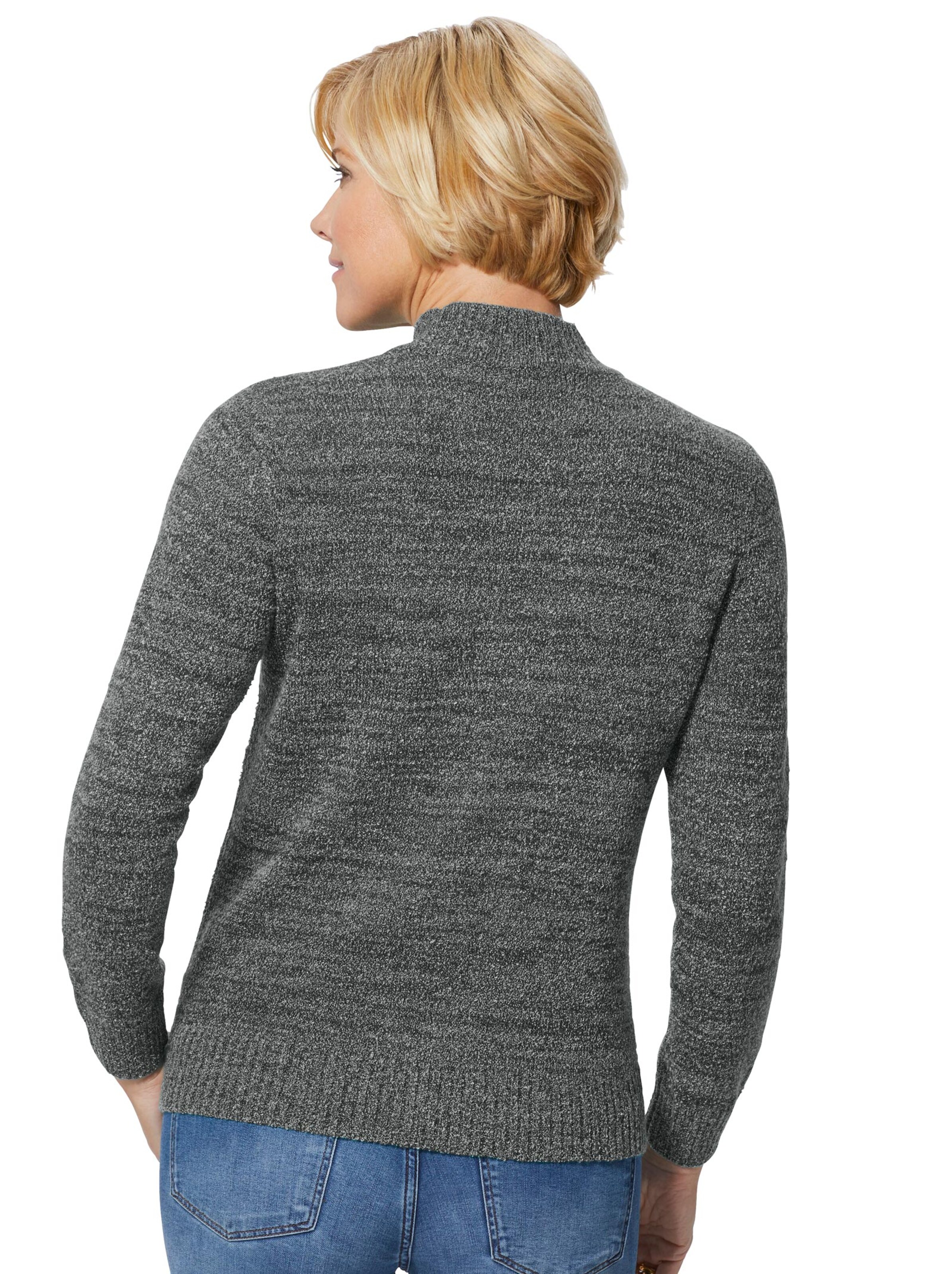 Pullover - schwarz-weiß-meliert